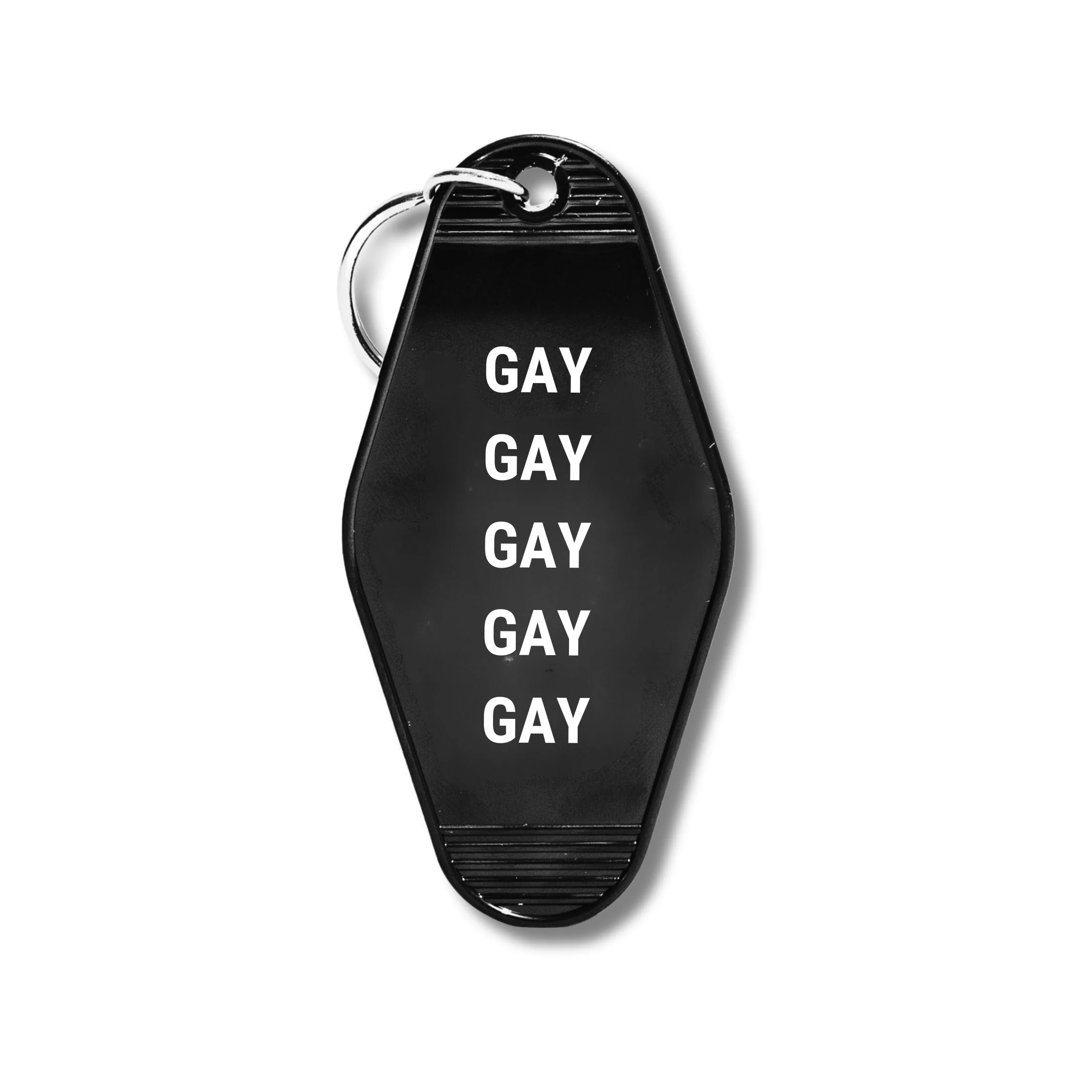 GAY GAY GAY GAY GAY Motel Style Keychain in Black - Image 3