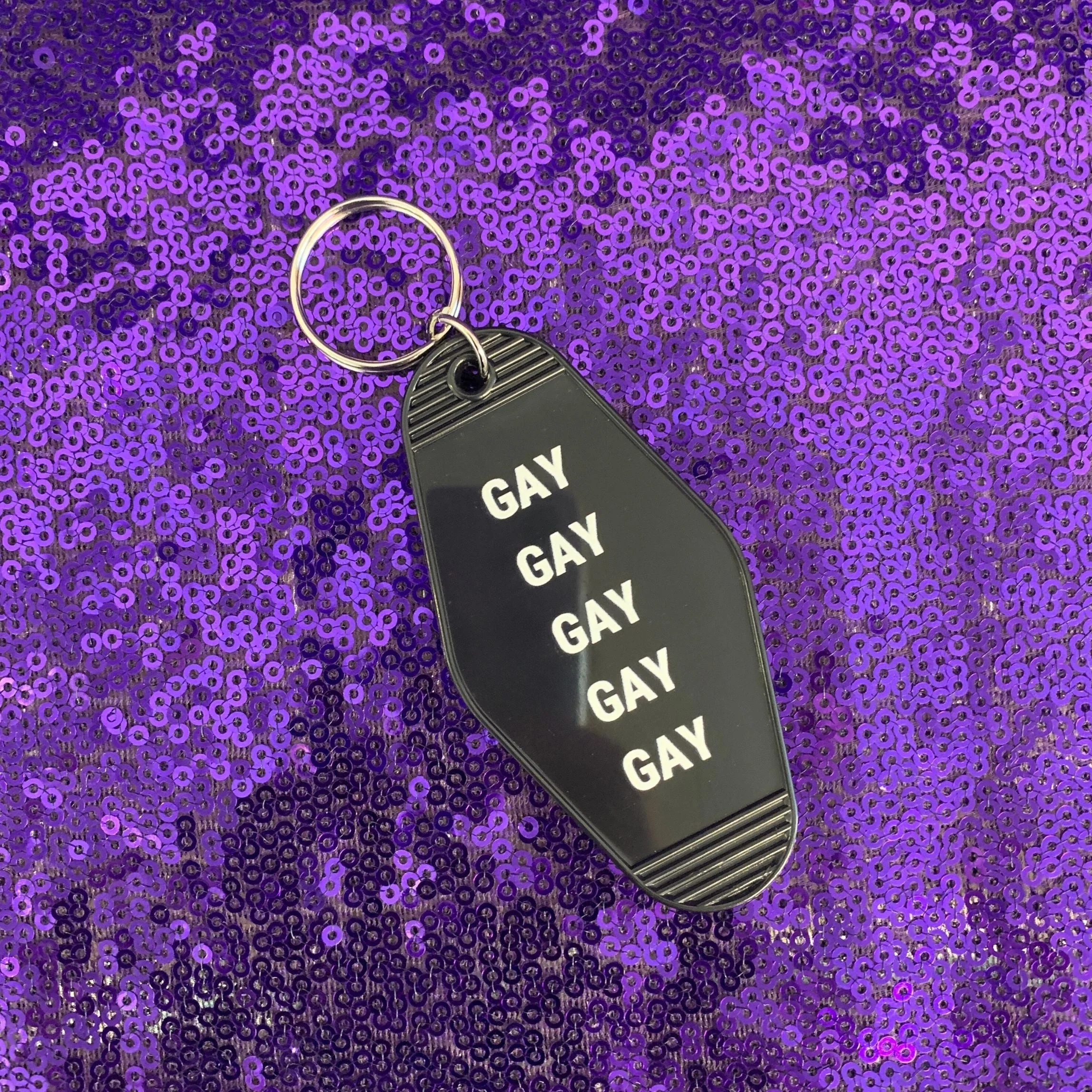 GAY GAY GAY GAY GAY Motel Style Keychain in Black - Image 5