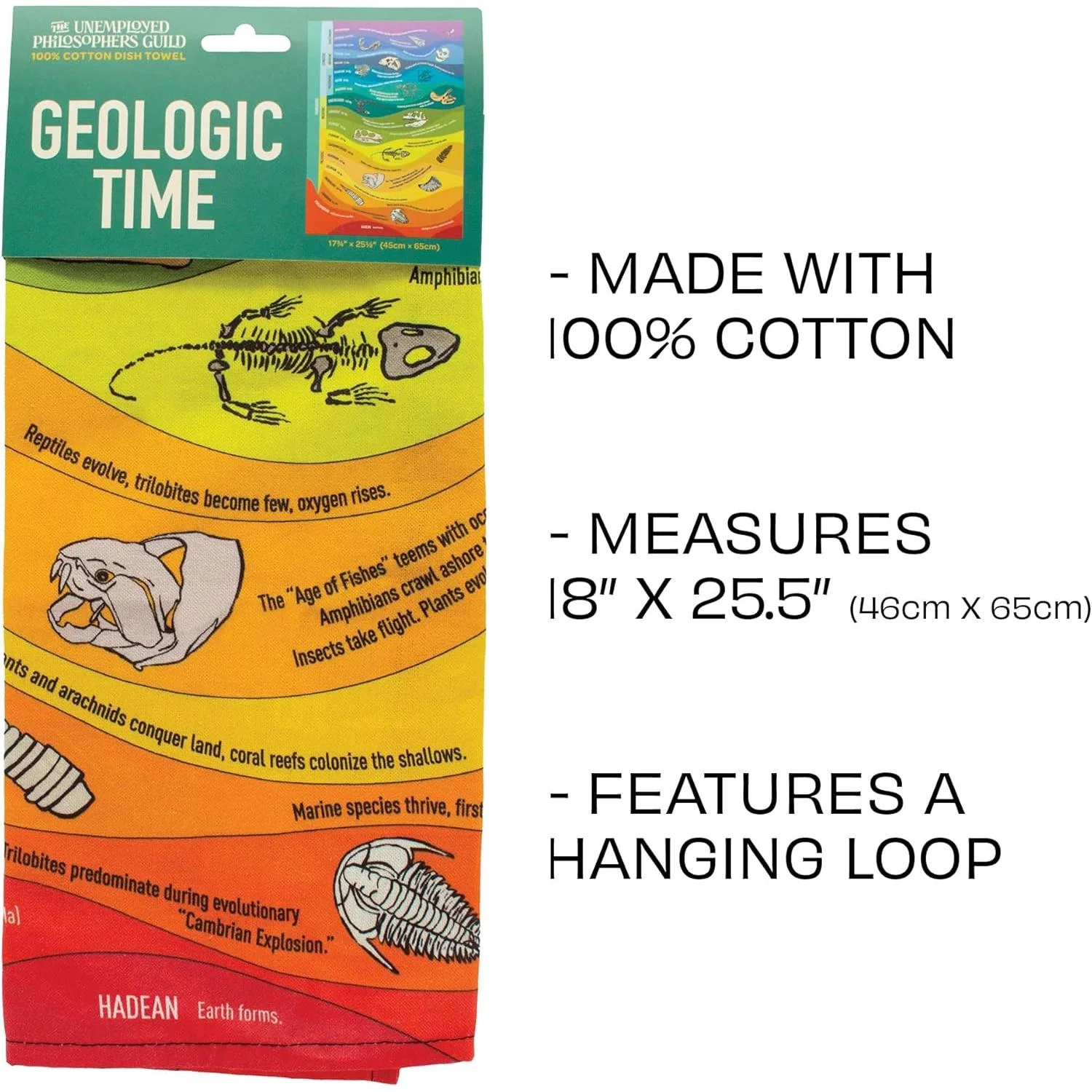 Geologic Time Towel | Kitchen Dish Tea Hand Towel | 17.25" x 25.5" - Image 4