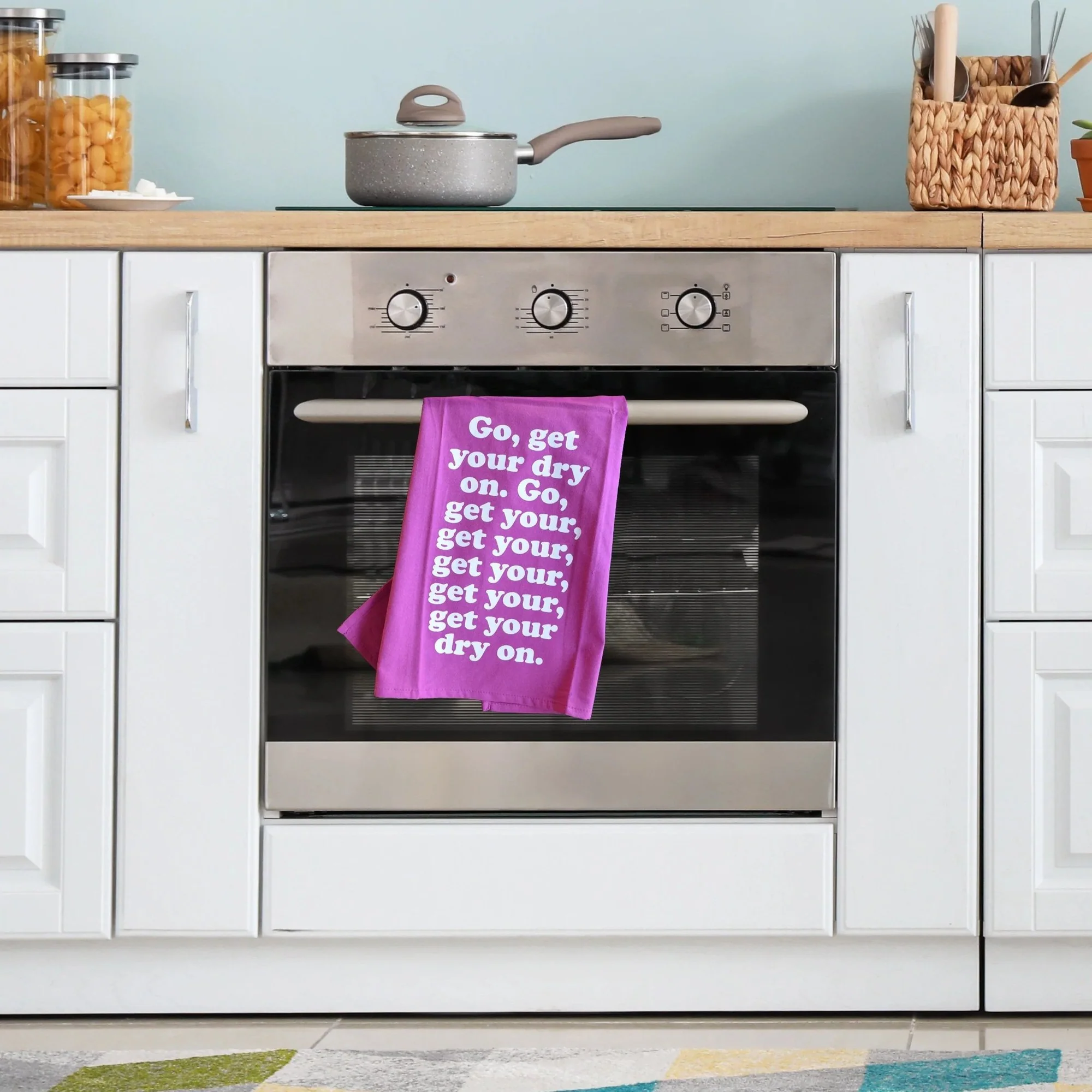 Missy Elliott-Inspired Get Your Dry On Tea Kitchen Towel | Cotton Flour Sack Dish Cloth | 21" x 28" - Image 2