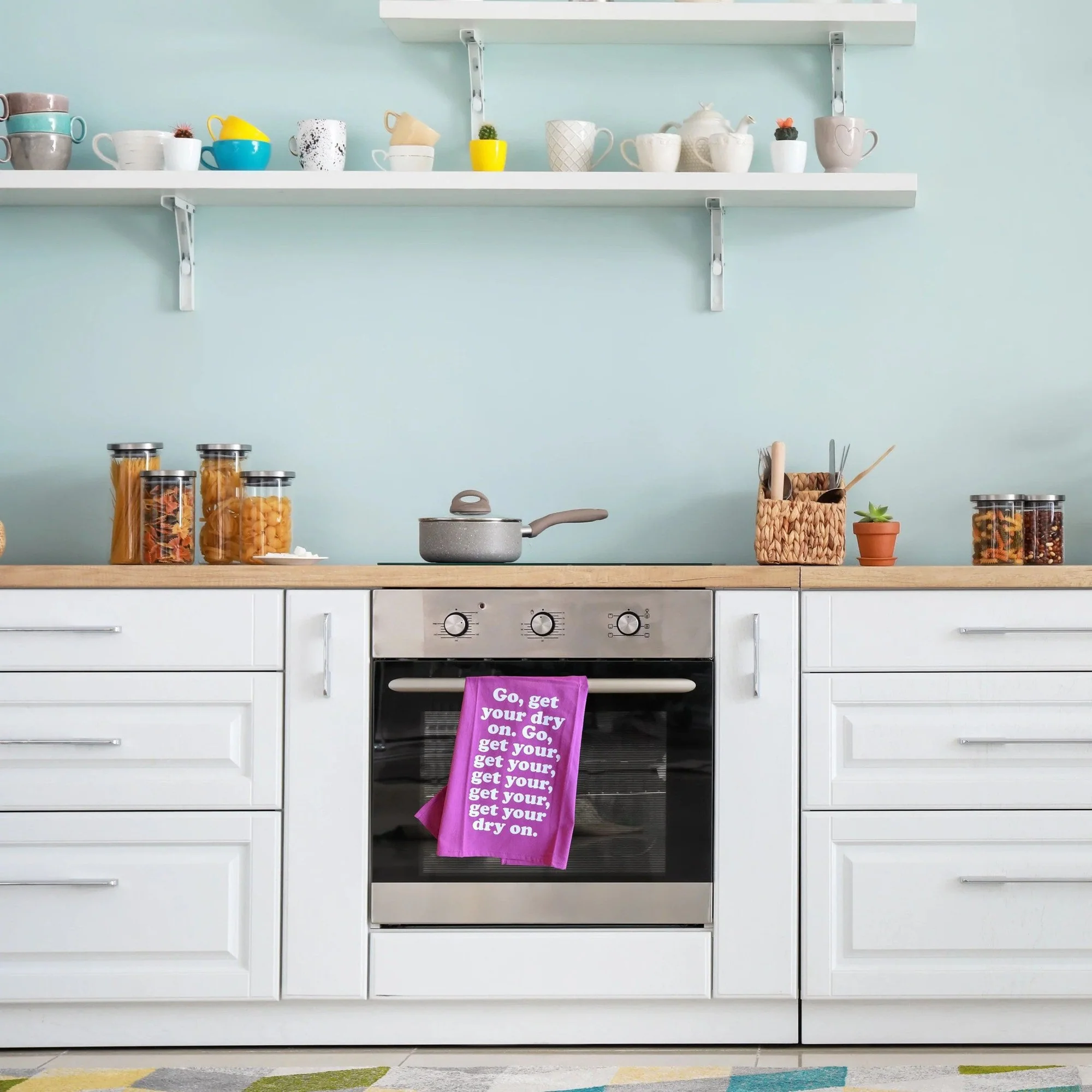 Missy Elliott-Inspired Get Your Dry On Tea Kitchen Towel | Cotton Flour Sack Dish Cloth | 21" x 28" - Image 4