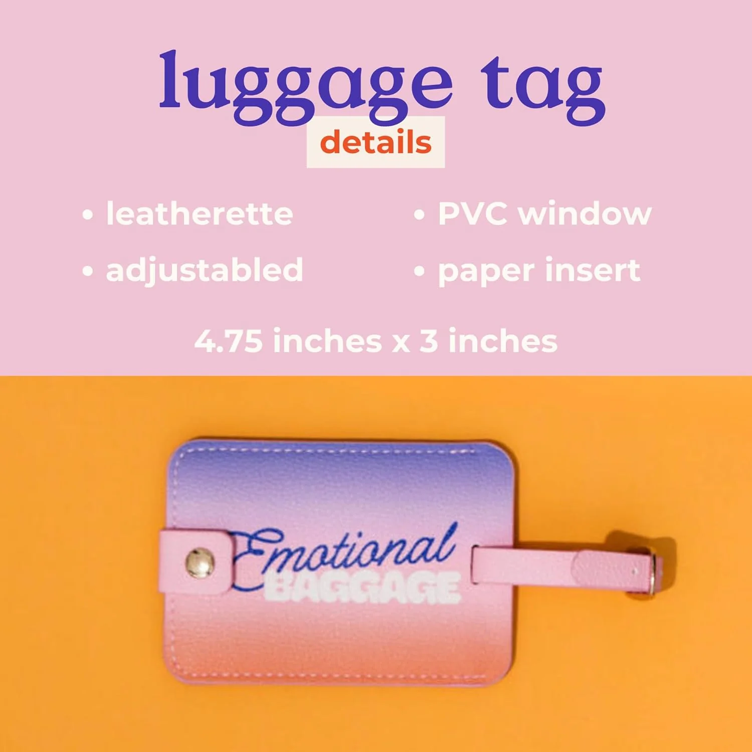 Ban.do Emotional Baggage Getaway Luggage Tag | Travel Leather Luggage Identifier - Image 5