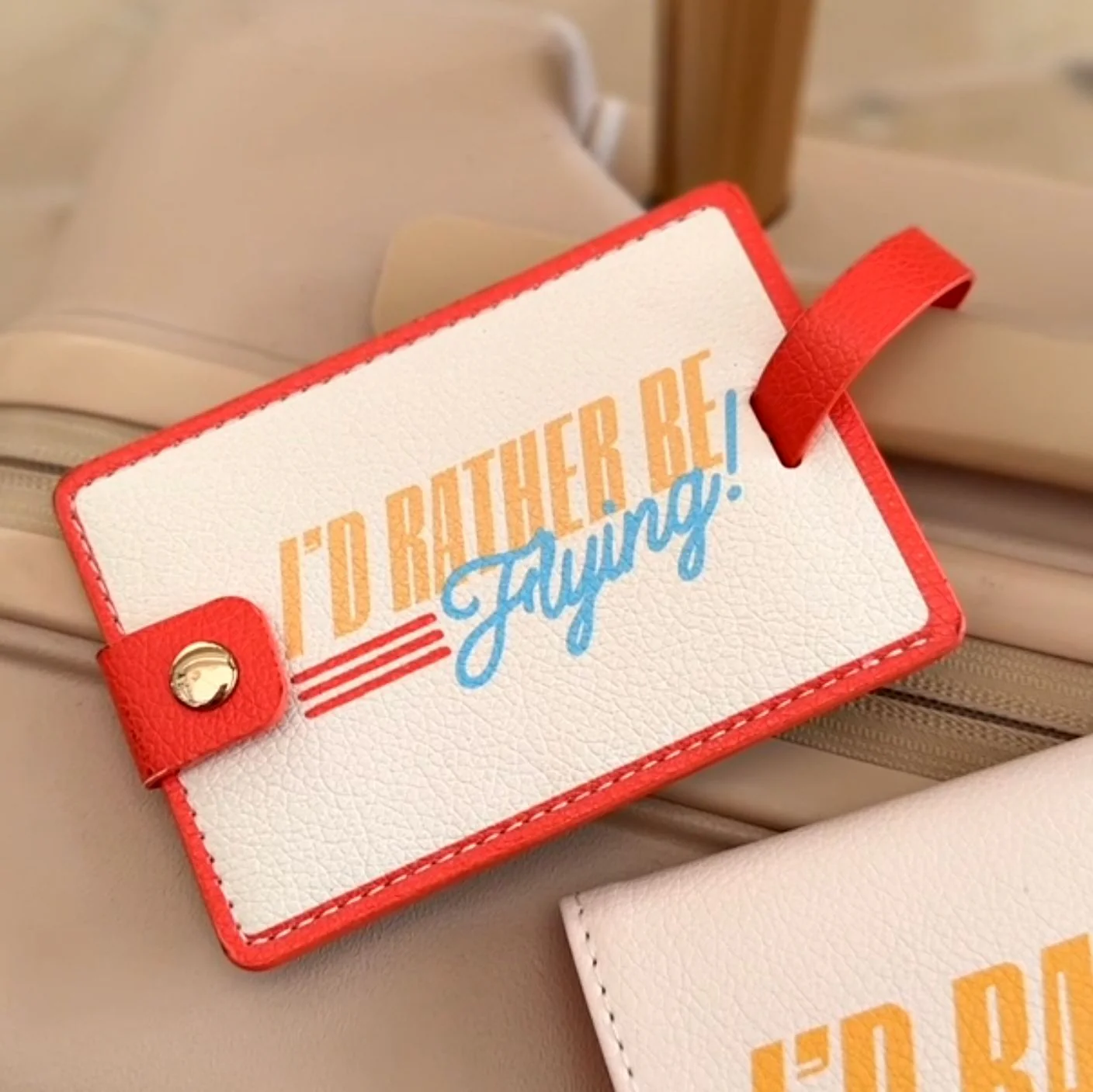 Ban.do I'd Rather Be Flying Getaway Luggage Tag | Leatherette Baggage Identifier - Image 5
