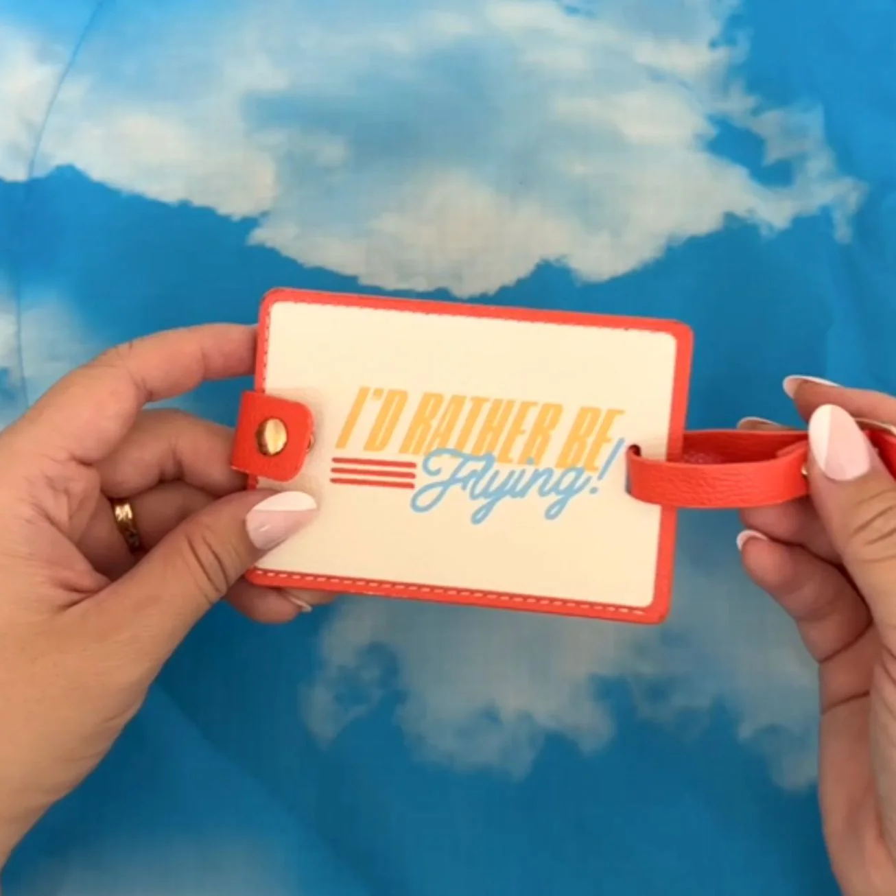 Ban.do I'd Rather Be Flying Getaway Luggage Tag | Leatherette Baggage Identifier - Image 6