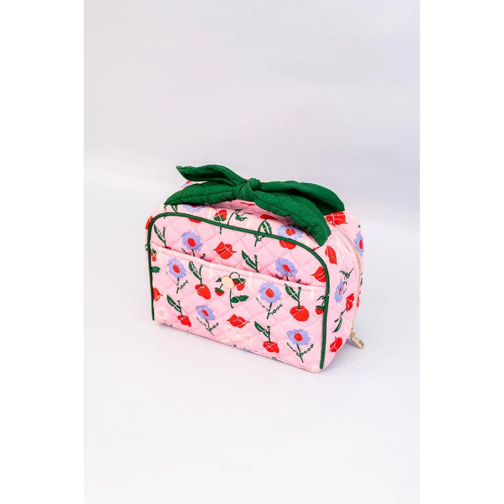 Ban.do Cherry Lips Getaway Toiletry Bag | Double Zipper Travel Kit Bag | 3.5'' x 5.5'' x 8'' - Image 3