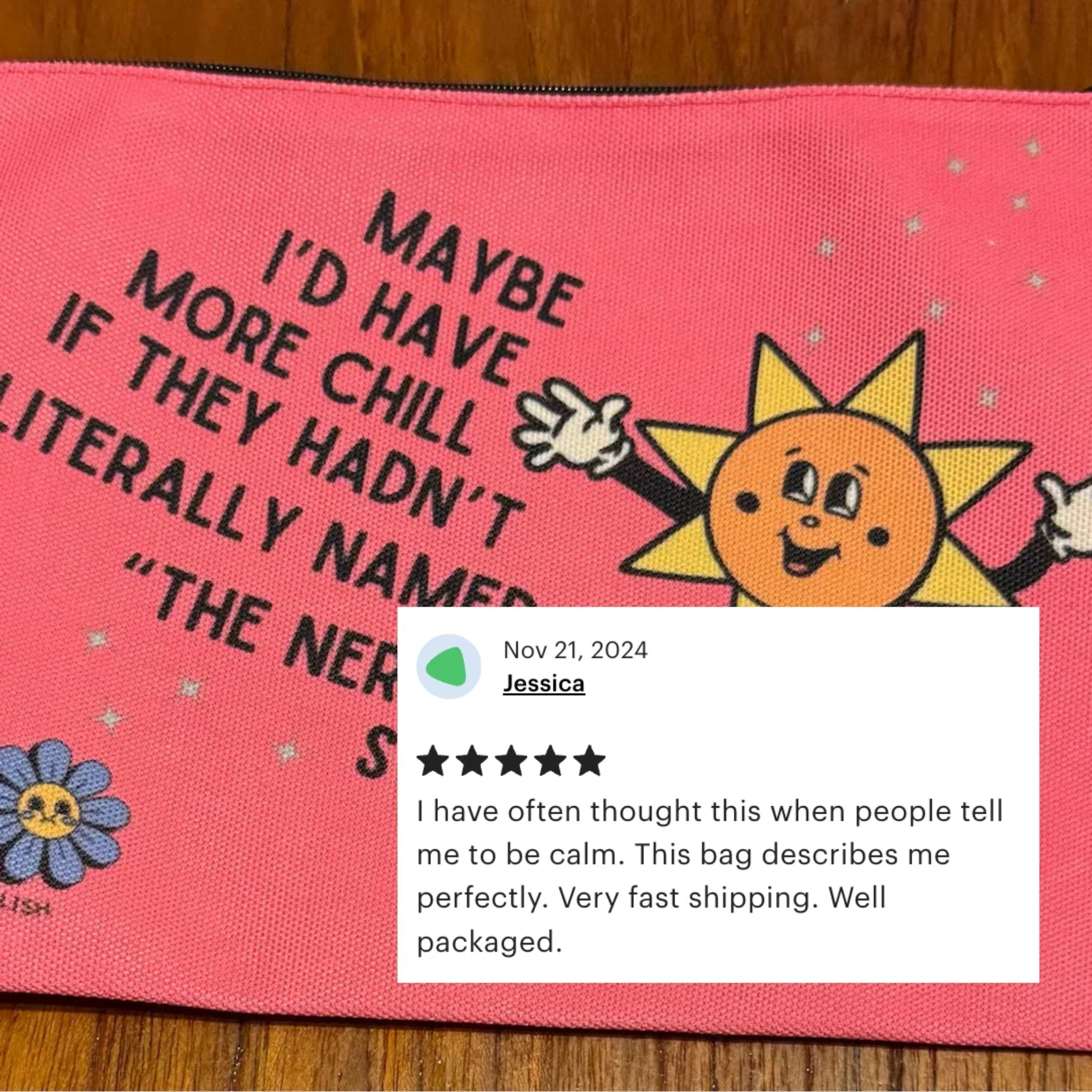 GetBullish Maybe I'd Have More Chill Canvas Zipper Pouch 9.5" x 7" | Cosmetics Bag or Pencil Case - Image 6