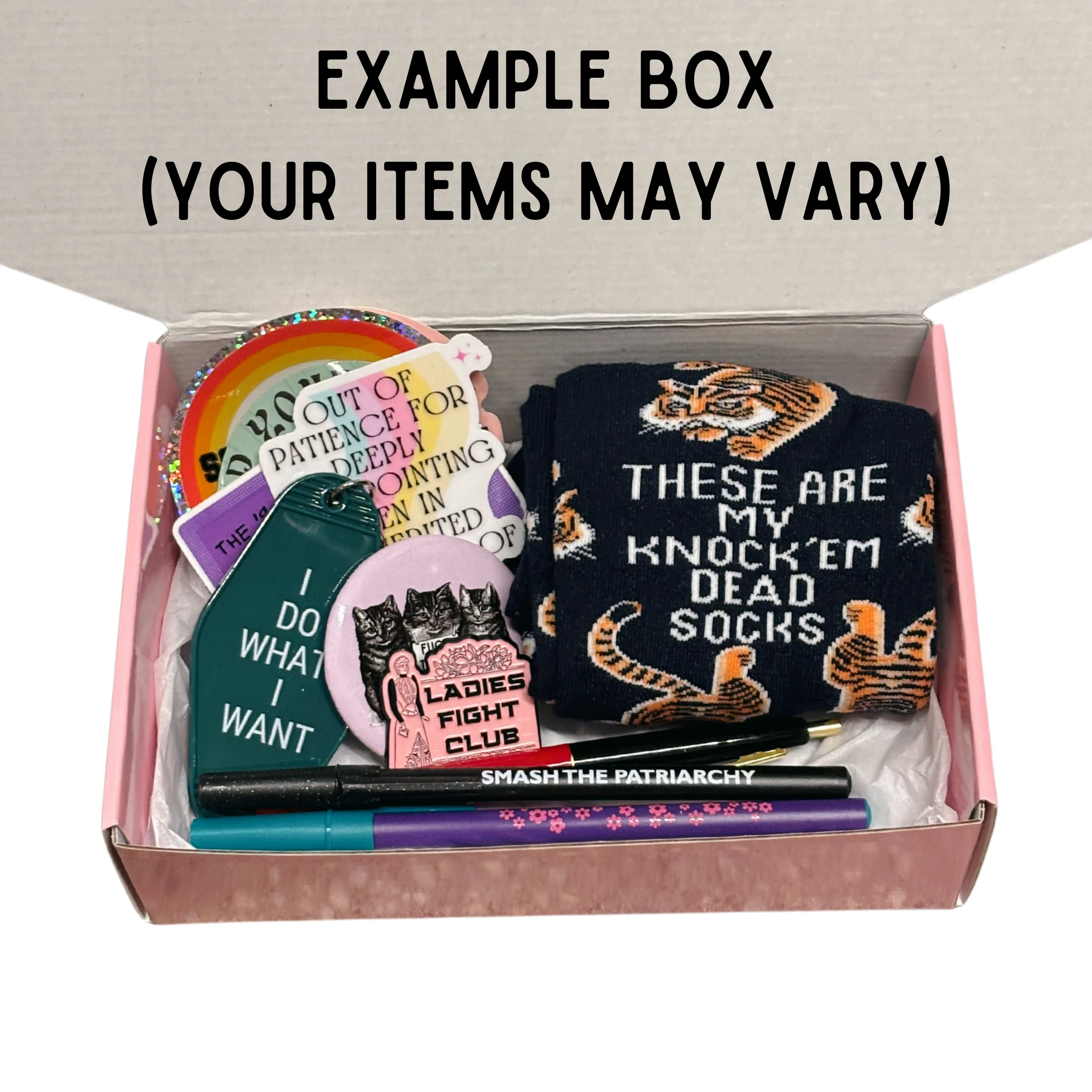 GetBullish Mini Mystery Box - Stickers, Keychain, Pens, Buttons, Pins, Socks - Image 3