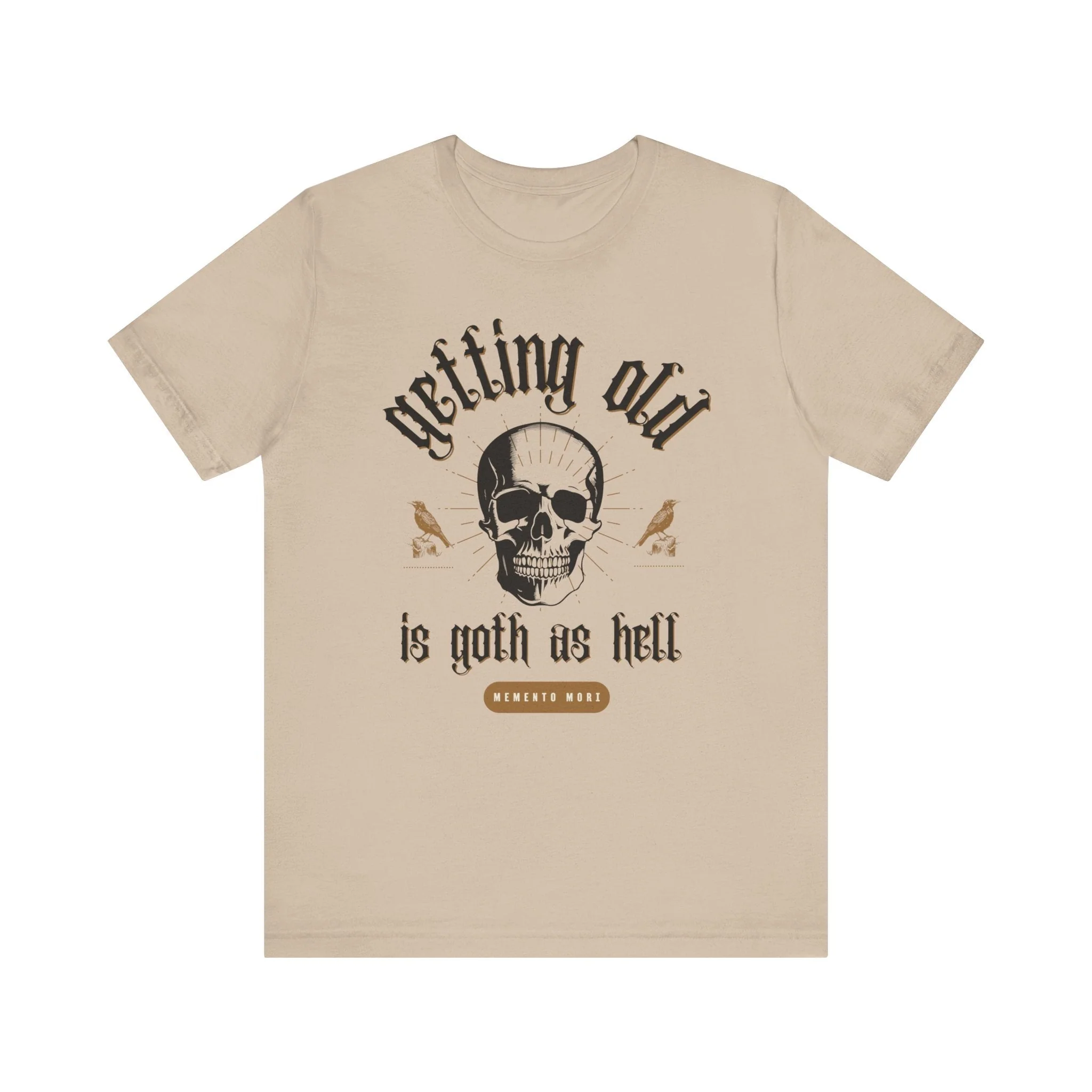 Getting Old is Goth as Hell Vintage Skull Tattoo Heavy Metal Themed Unisex Jersey Short Sleeve Tee - Image 7