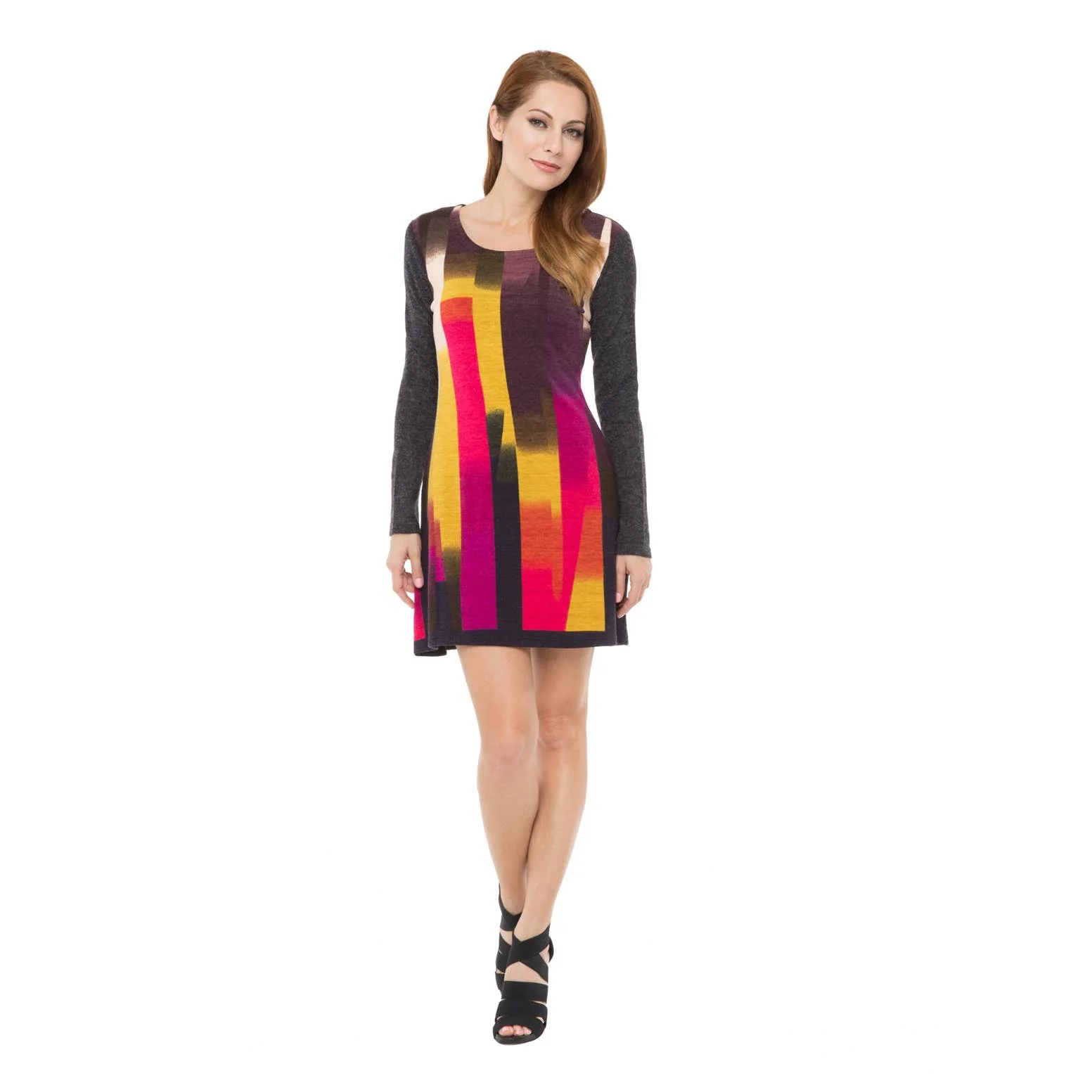 Vintage TV Color Bars Knitted Dress [Sizes SM-XL] - Image 2