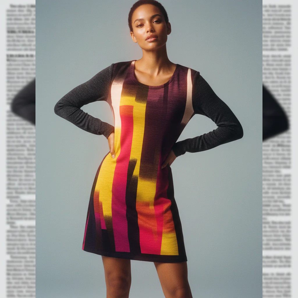 Vintage TV Color Bars Knitted Dress [Sizes SM-XL] - Image 4