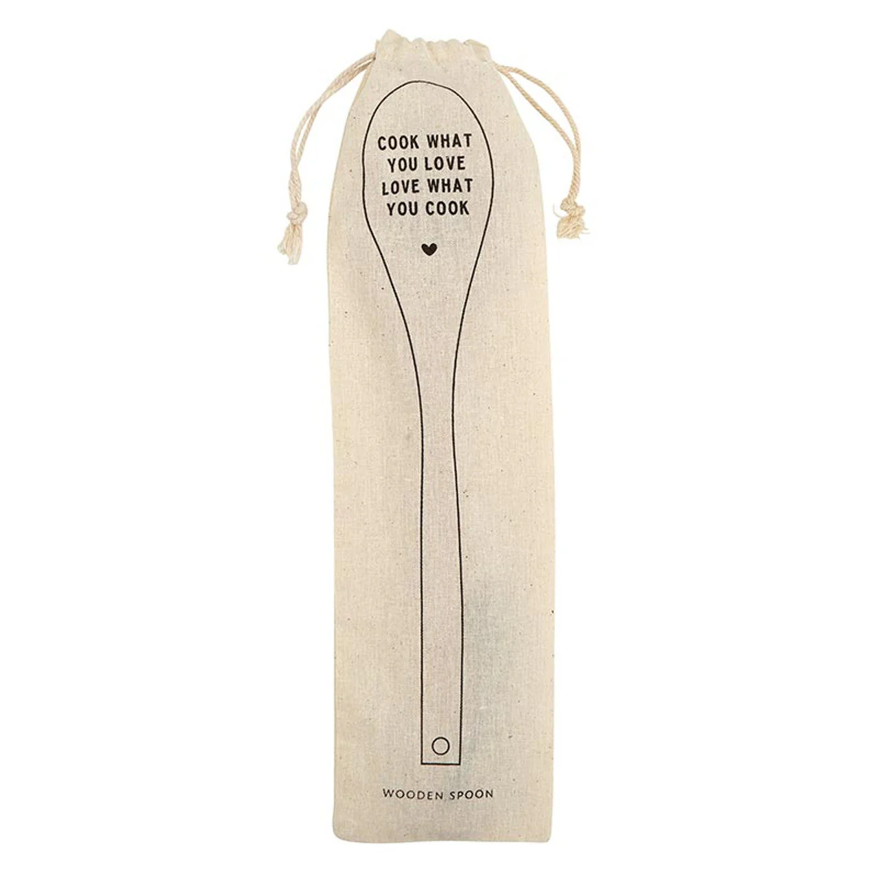 Cook What You Love Love What You Cook Wooden Spoon | In a Muslin Gift Bag - Image 2