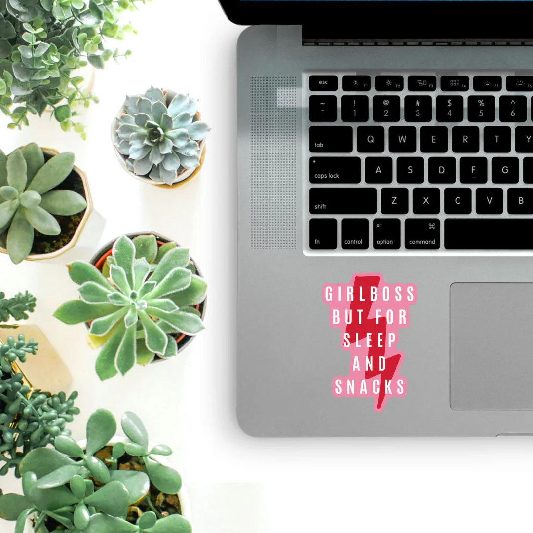 Girl Boss But For Sleep and Snacks Glossy Die Cut Vinyl Sticker 2in x 2.95in - Image 5