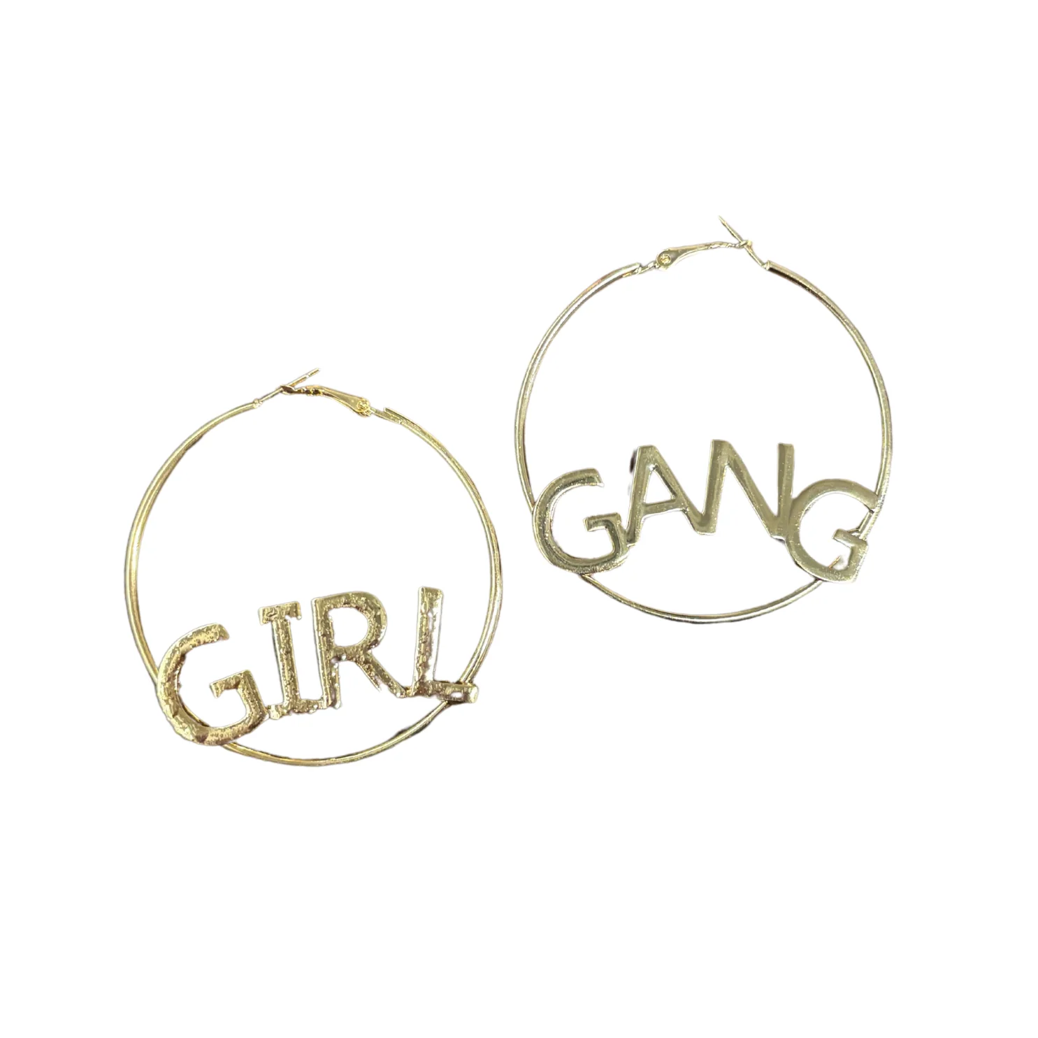 GIRL GANG Oversize Gold Hoop Earrings - Image 3