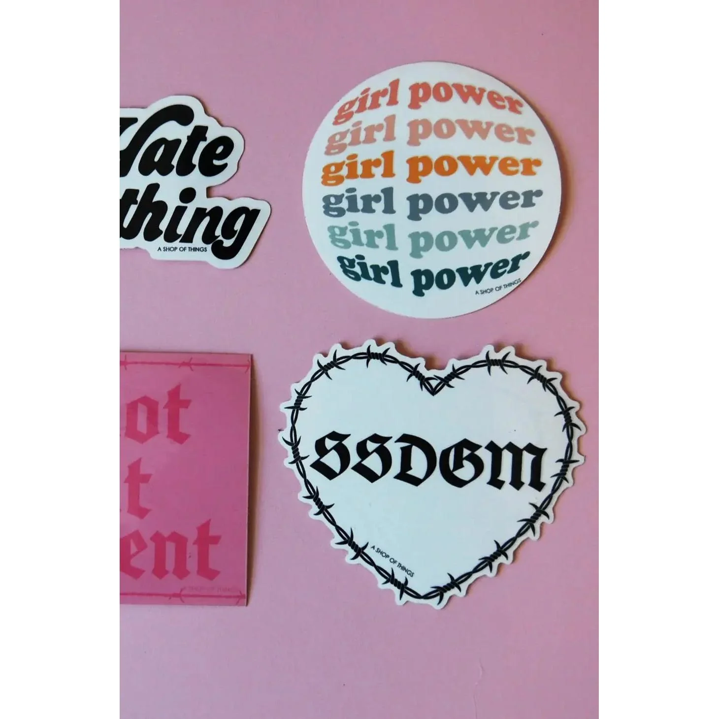 Girl Power Round Vinyl Sticker | Feminist Women Gifts - Image 4