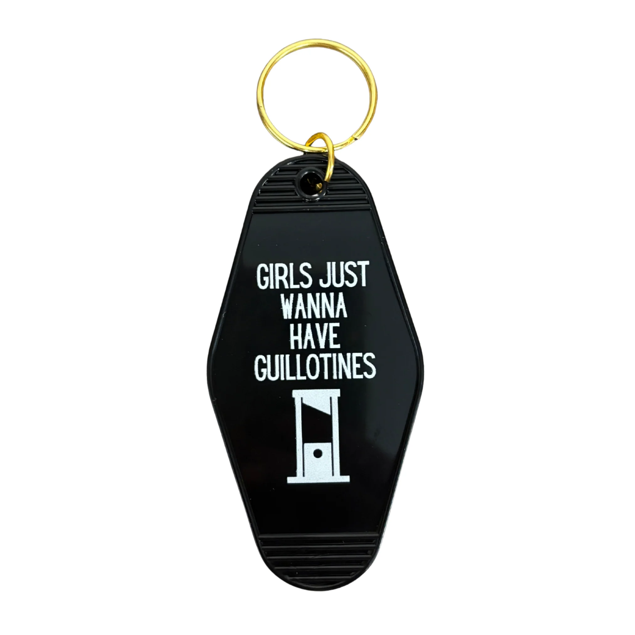 Girls Just Wanna Have Guillotines Motel Style Keychain in Black - Image 4