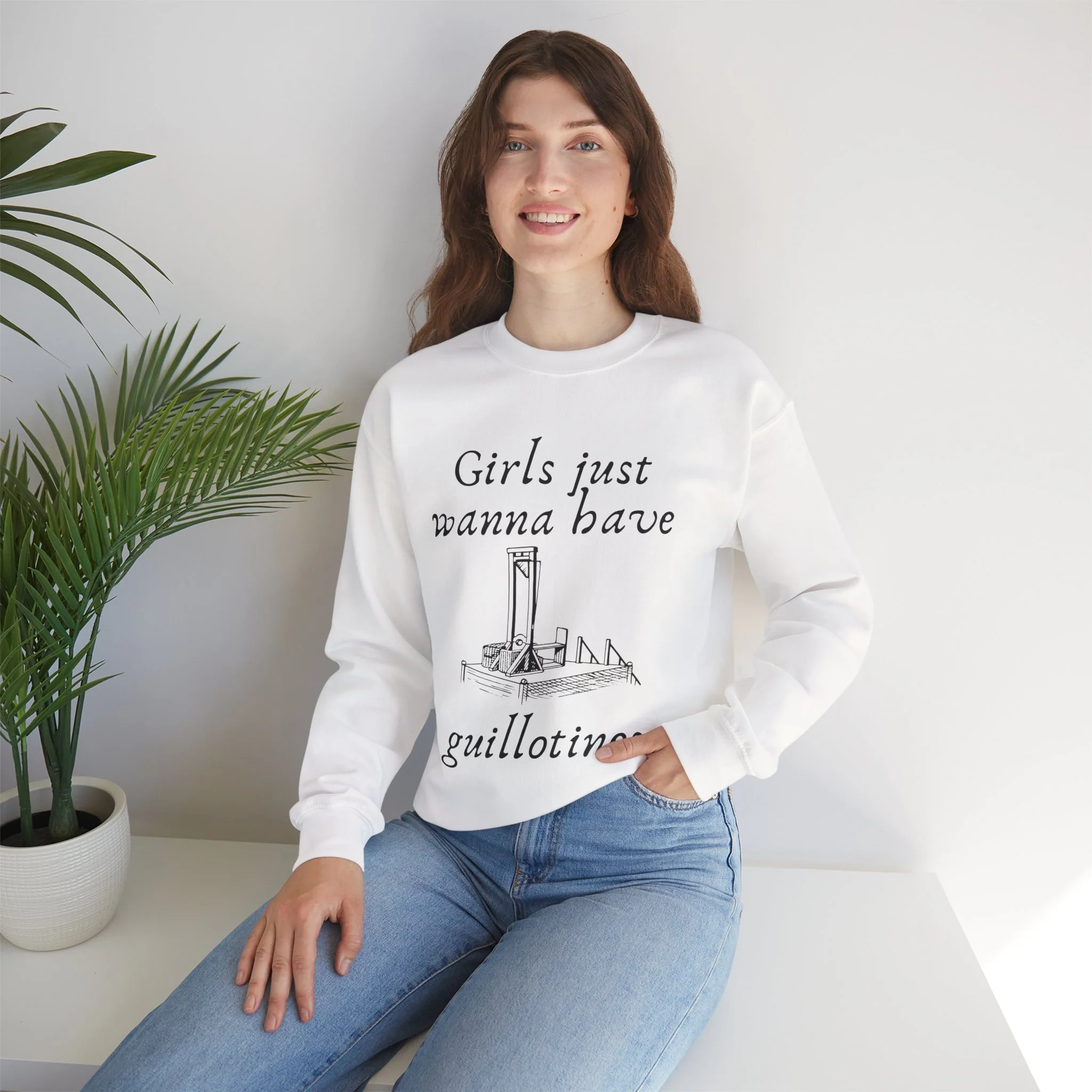 Girls Just Wanna Have Guillotines Unisex Heavy Blend™ Crewneck Sweatshirt [Sizes S-5X] - Image 11