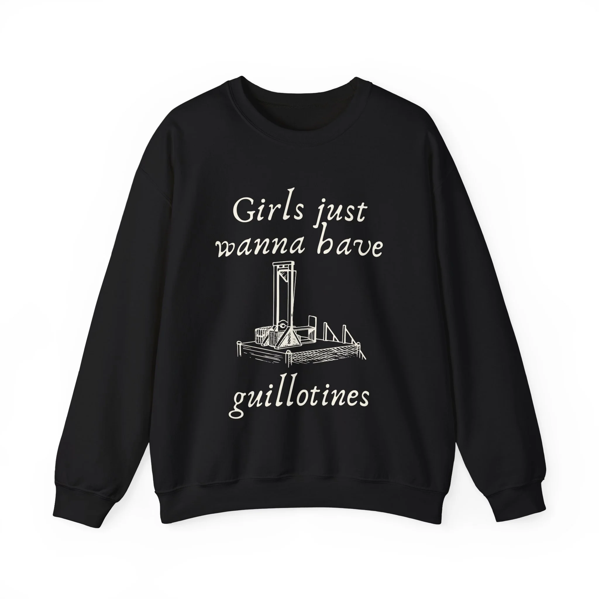Girls Just Wanna Have Guillotines Unisex Heavy Blend™ Crewneck Sweatshirt [Sizes S-5X] - Image 2