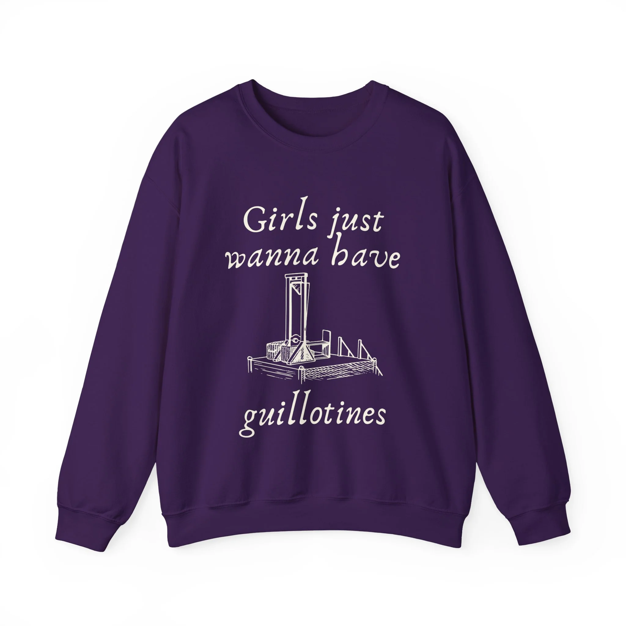 Girls Just Wanna Have Guillotines Unisex Heavy Blend™ Crewneck Sweatshirt [Sizes S-5X] - Image 4