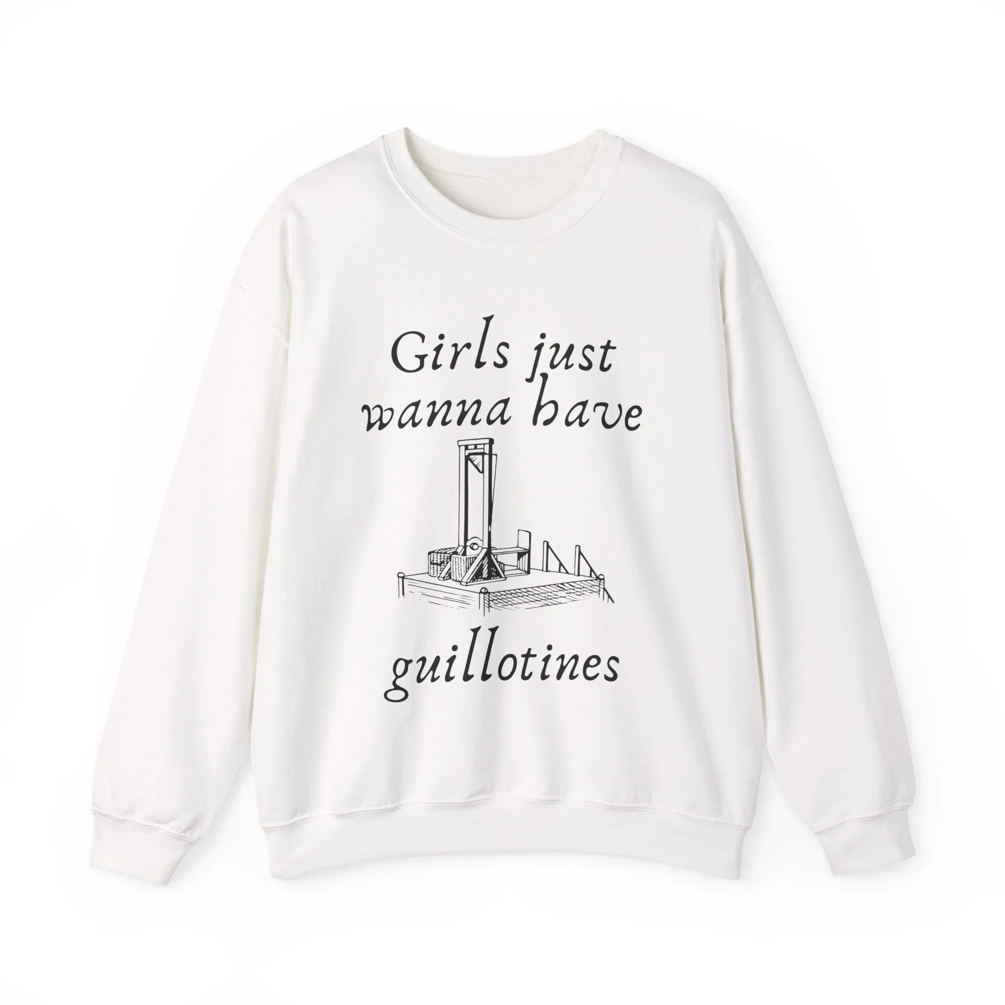 Girls Just Wanna Have Guillotines Unisex Heavy Blend™ Crewneck Sweatshirt [Sizes S-5X] - Image 6