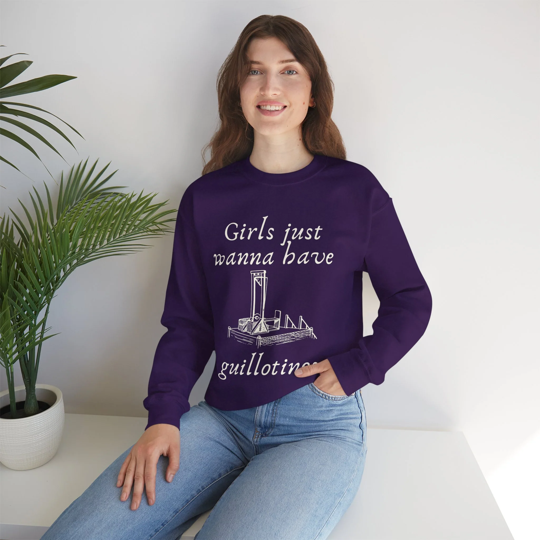 Girls Just Wanna Have Guillotines Unisex Heavy Blend™ Crewneck Sweatshirt [Sizes S-5X] - Image 9