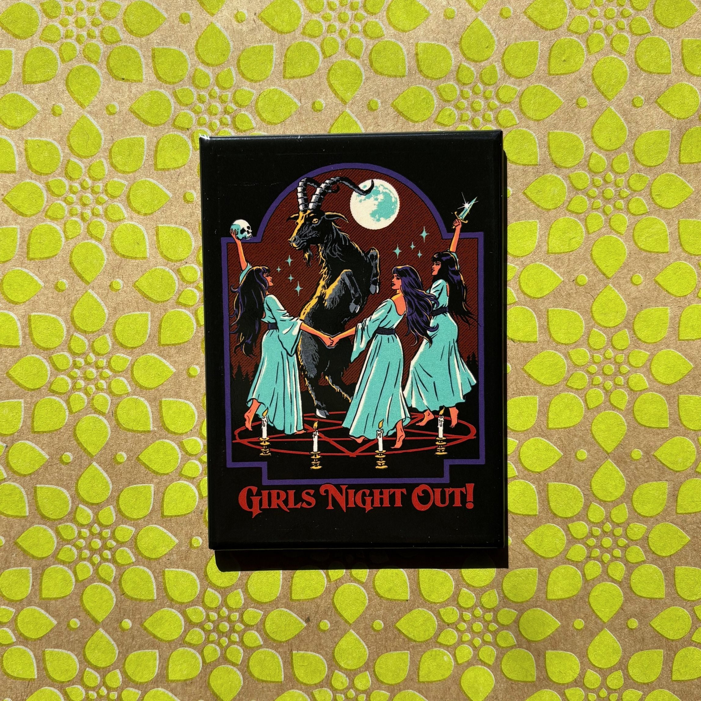 Girls Night Out Rectangular Magnet  | Refrigerator Magnetic Surface Decor Art by Steven Rhodes | 2.5" X 3.5" - Image 2