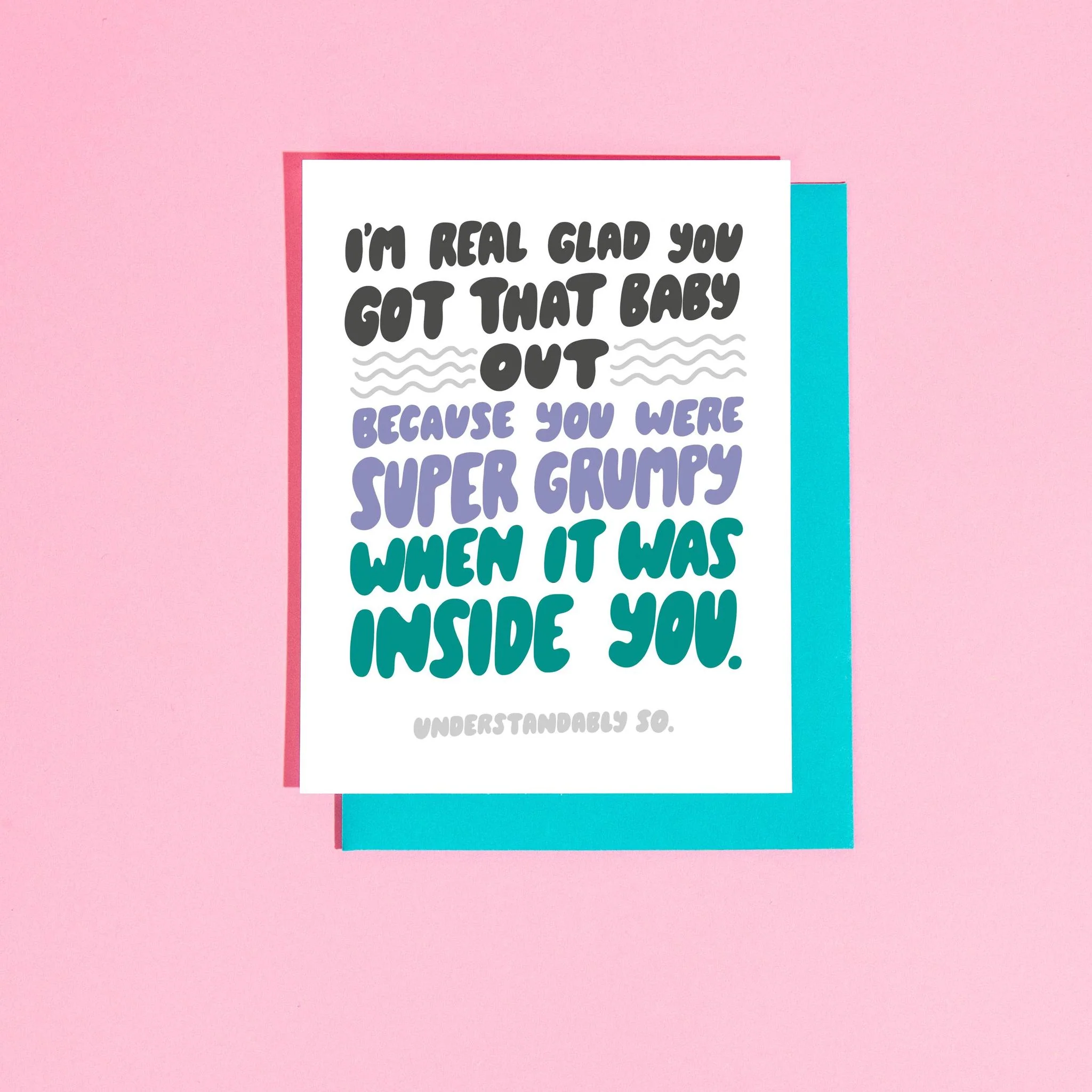 Glad You Got that Baby Out Greeting Card - Image 2