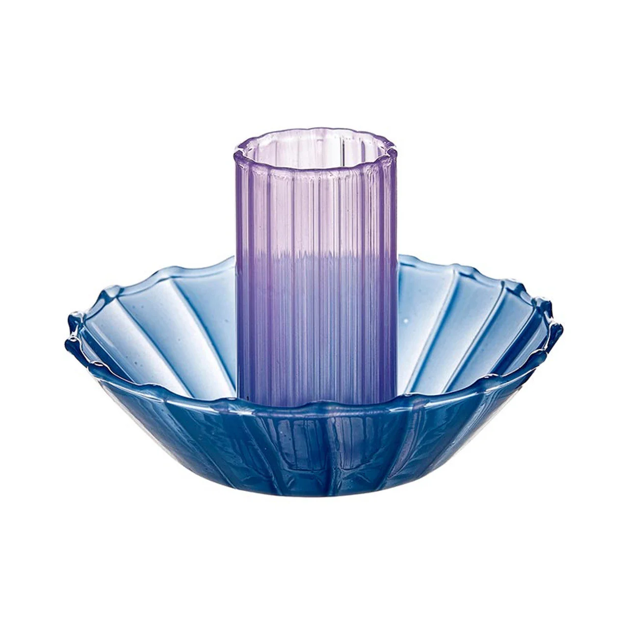 Glass Candle Holder in Blue-Purple | Aesthetic Candle Sticks Holder in Tinted Glass | 3.5" - Image 4