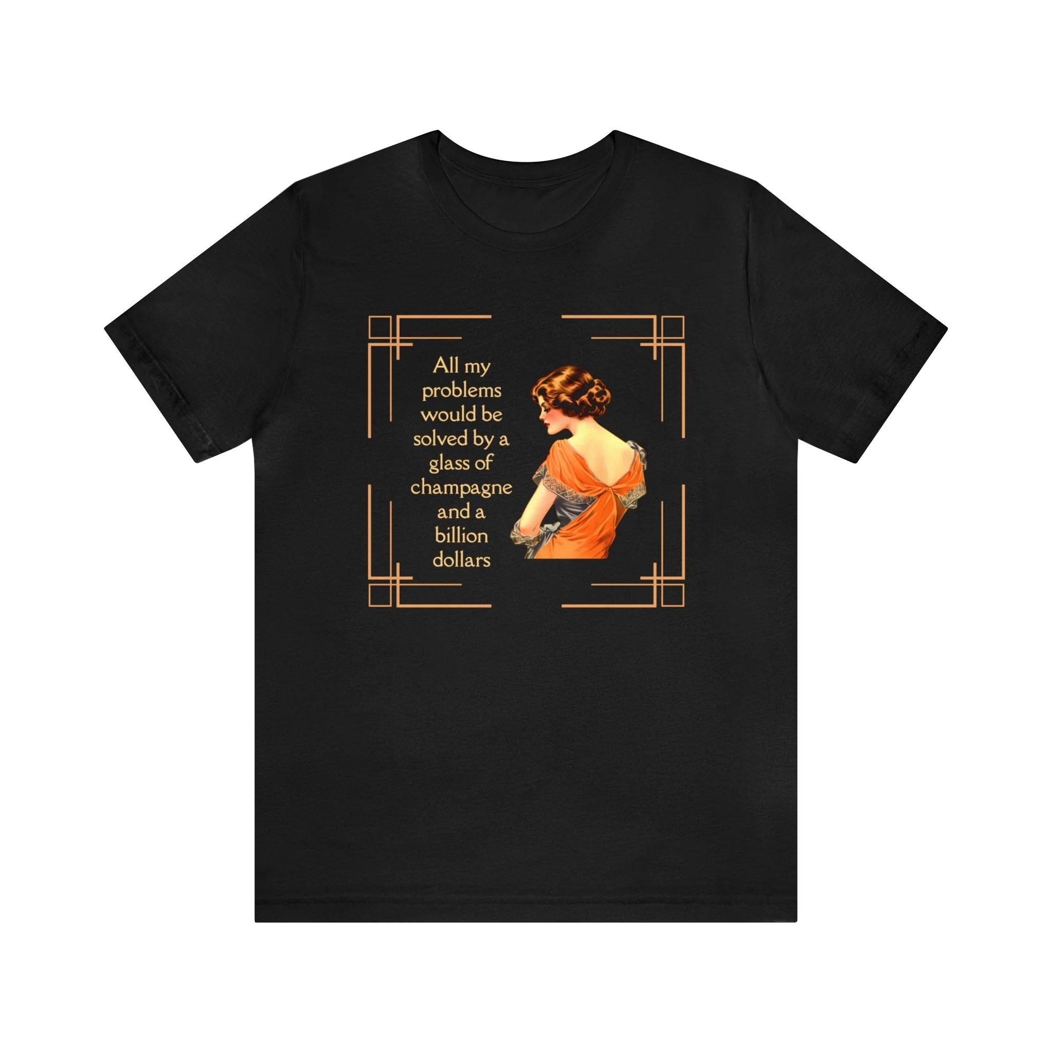 Glass of Champagne and a Billion Dollars Jersey Short Sleeve Tee - Image 5