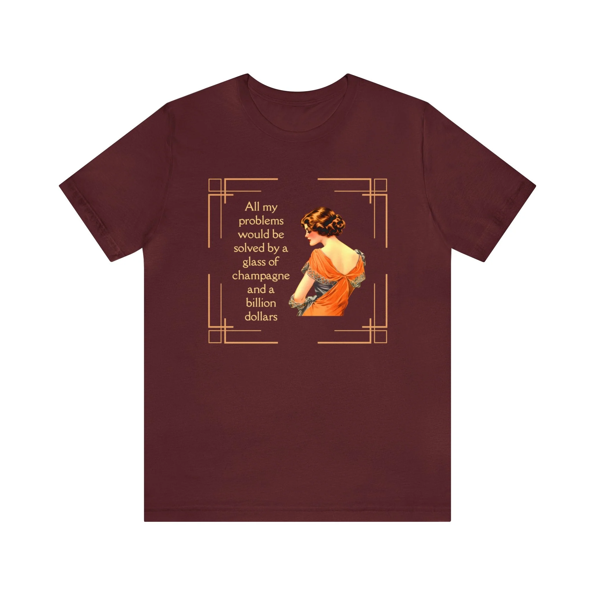 Glass of Champagne and a Billion Dollars Jersey Short Sleeve Tee - Image 7