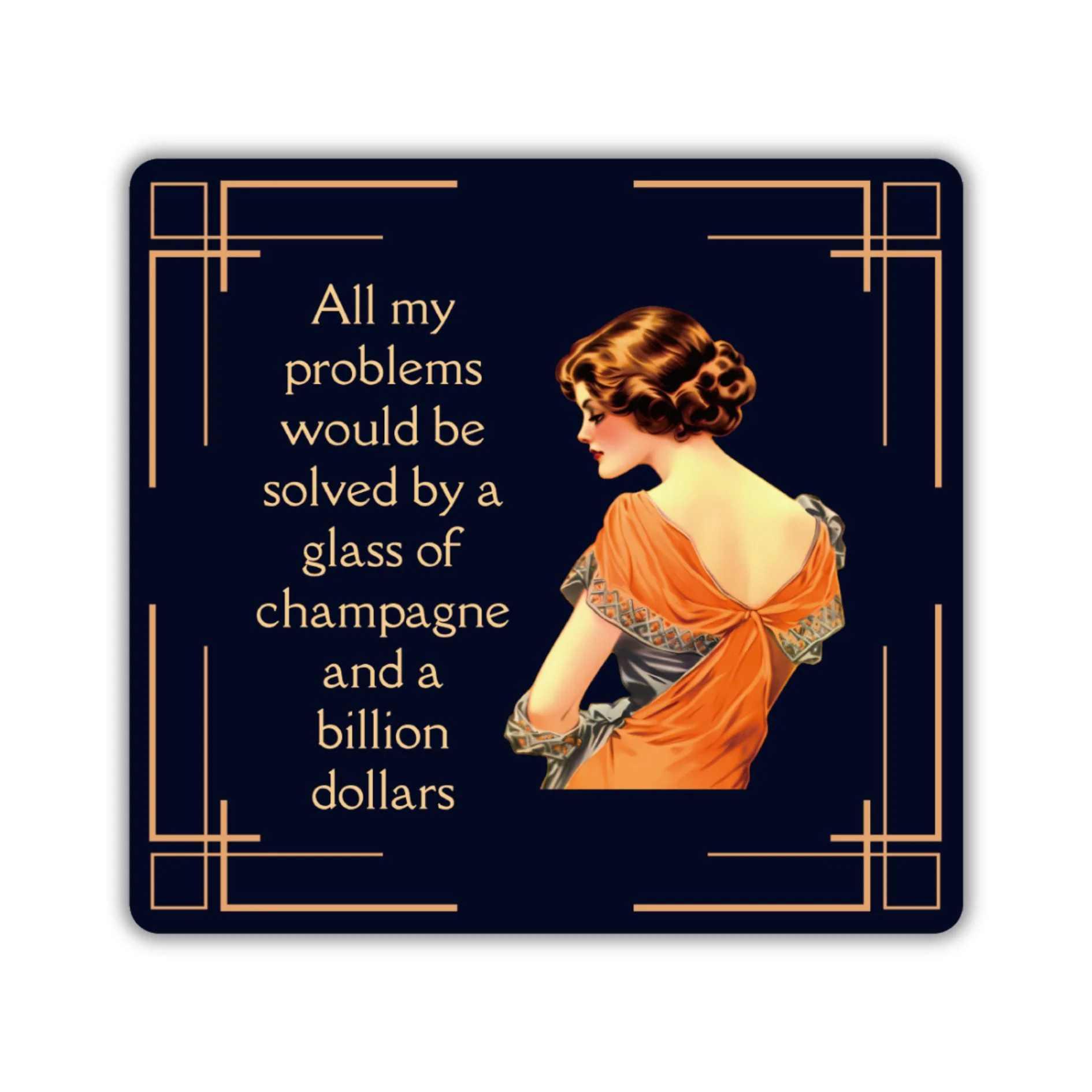 Glass of Champagne and a Billion Dollars Sticker | Vinyl Die Cut Decal - Image 2