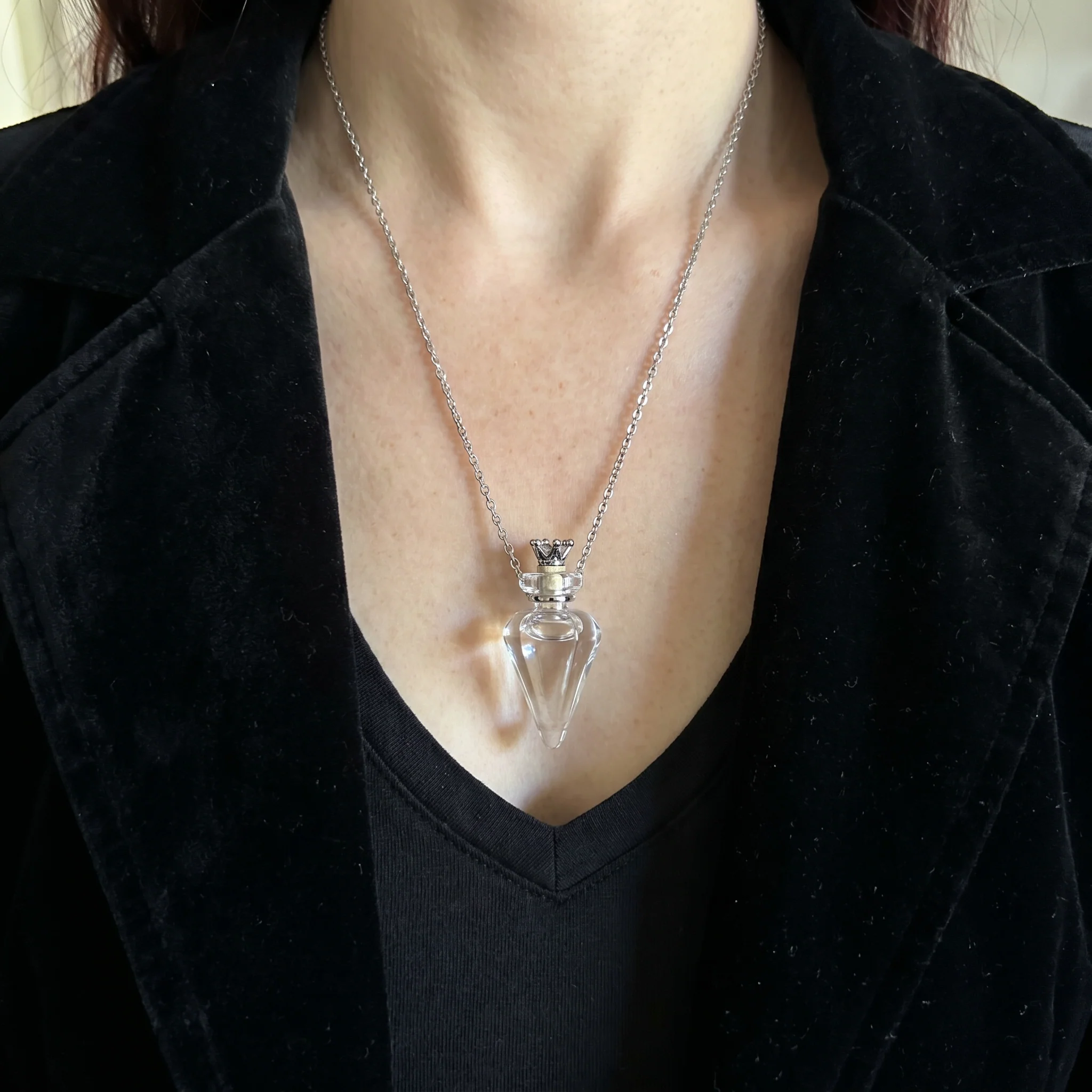 Glass Potion Bottle Necklace | Opens! Witchy Apothecary Pendant - Image 2