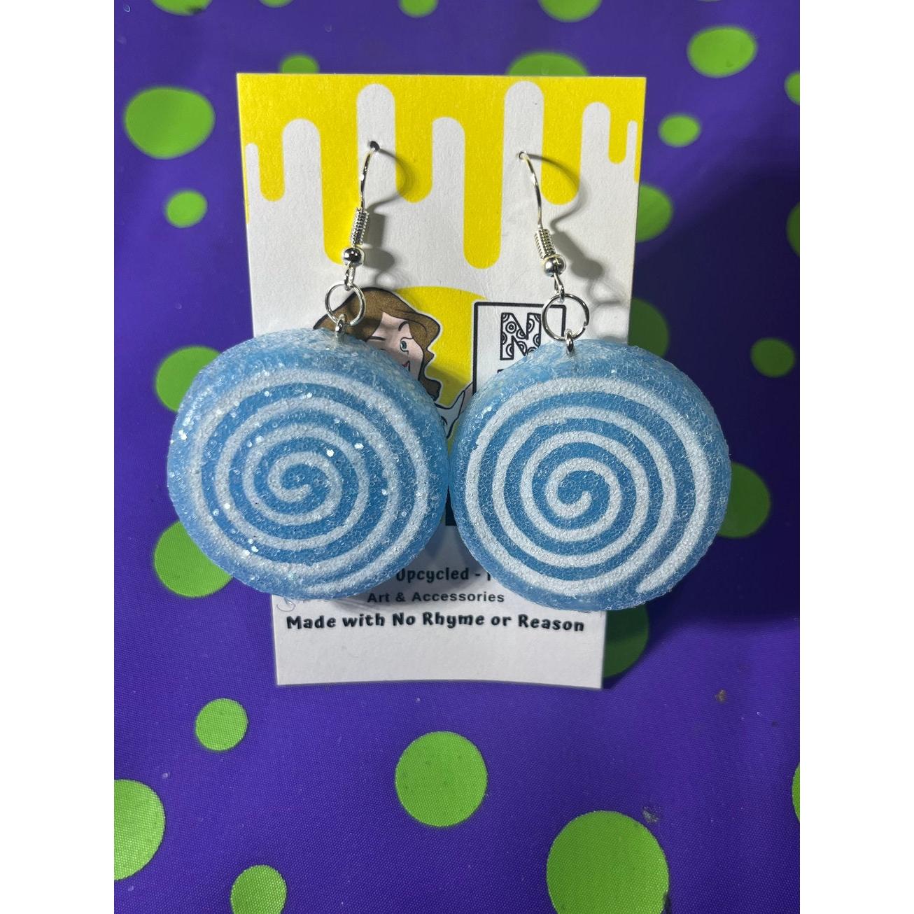 Glitter Lollipop Earrings in Blue | 3-in-1 Convertible Candy Earrings - Image 4
