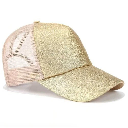 Glitter Snapback Cap with Ponytail Opening - Image 4