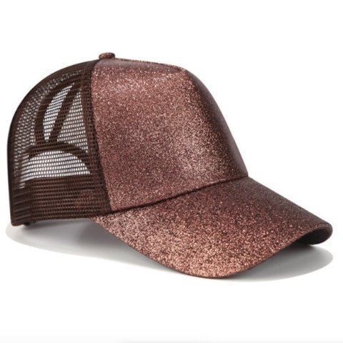 Glitter Snapback Cap with Ponytail Opening - Image 5