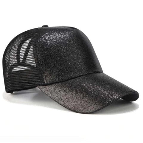 Glitter Snapback Cap with Ponytail Opening - Image 6
