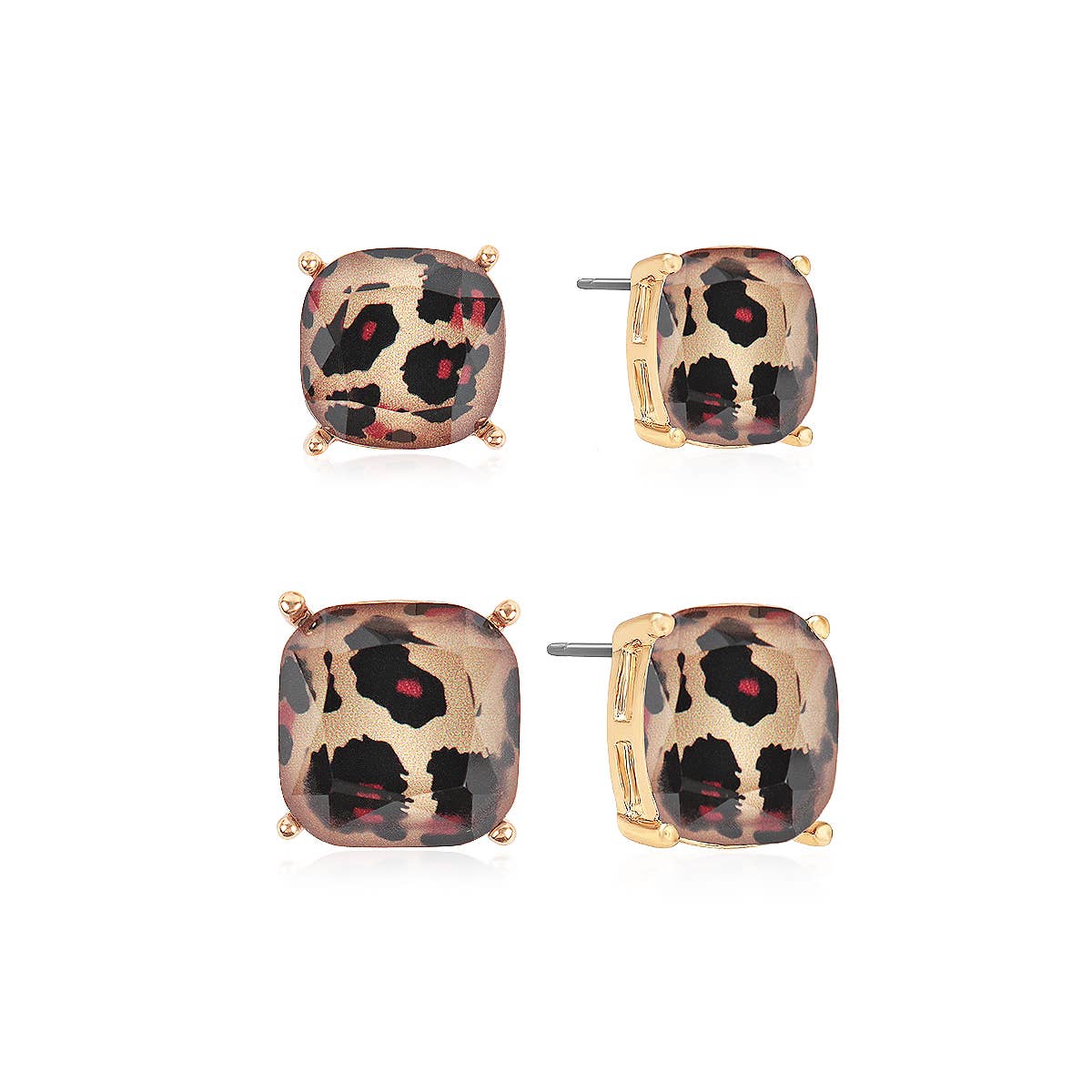 Mom and Daughter Glitter Square Cushion Cut Stud Earring Set – "Mom and Me" Gift Set - Image 2