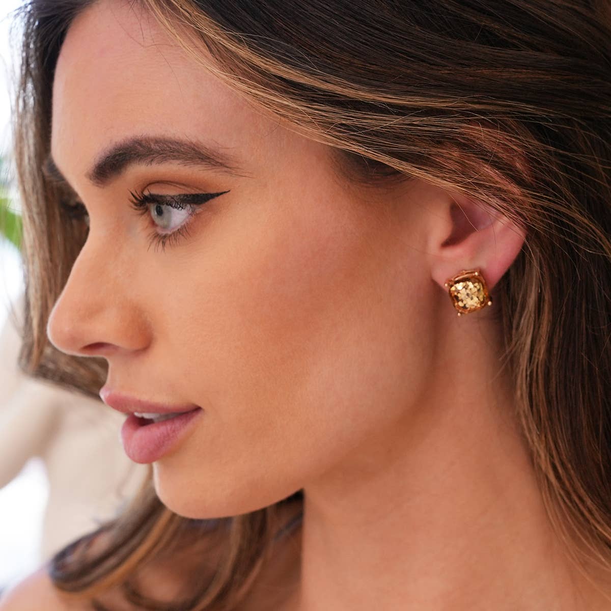 Mom and Daughter Glitter Square Cushion Cut Stud Earring Set – "Mom and Me" Gift Set - Image 4