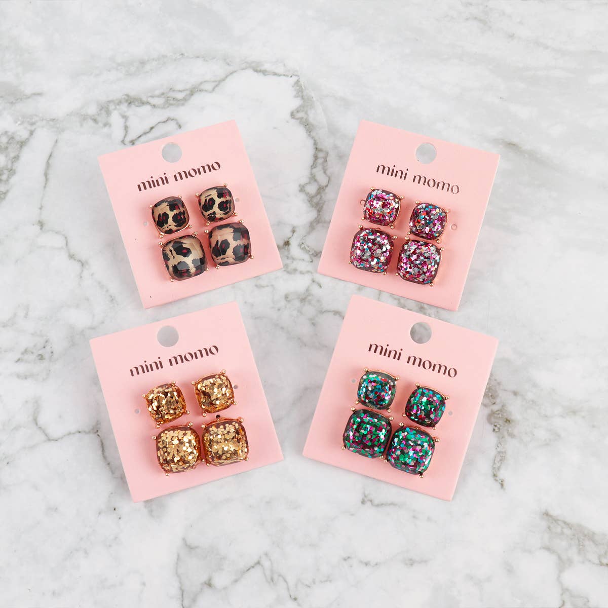 Mom and Daughter Glitter Square Cushion Cut Stud Earring Set – "Mom and Me" Gift Set - Image 6