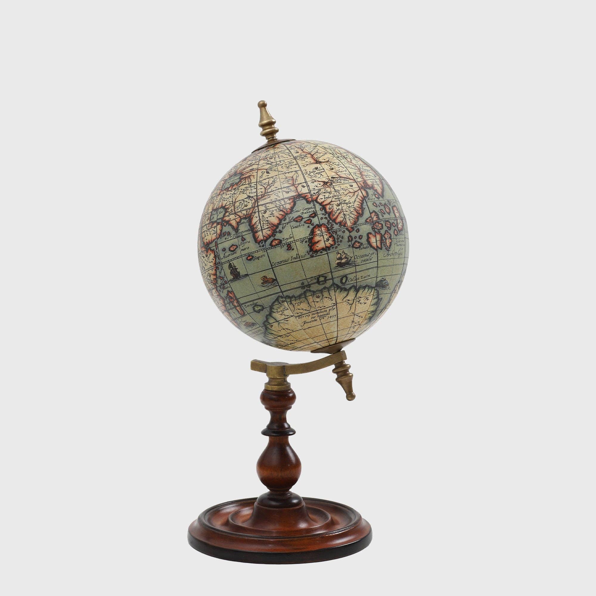 Globus Terrarum 1666 | 9" Vintage Style Historical World Globe Decor - Image 2