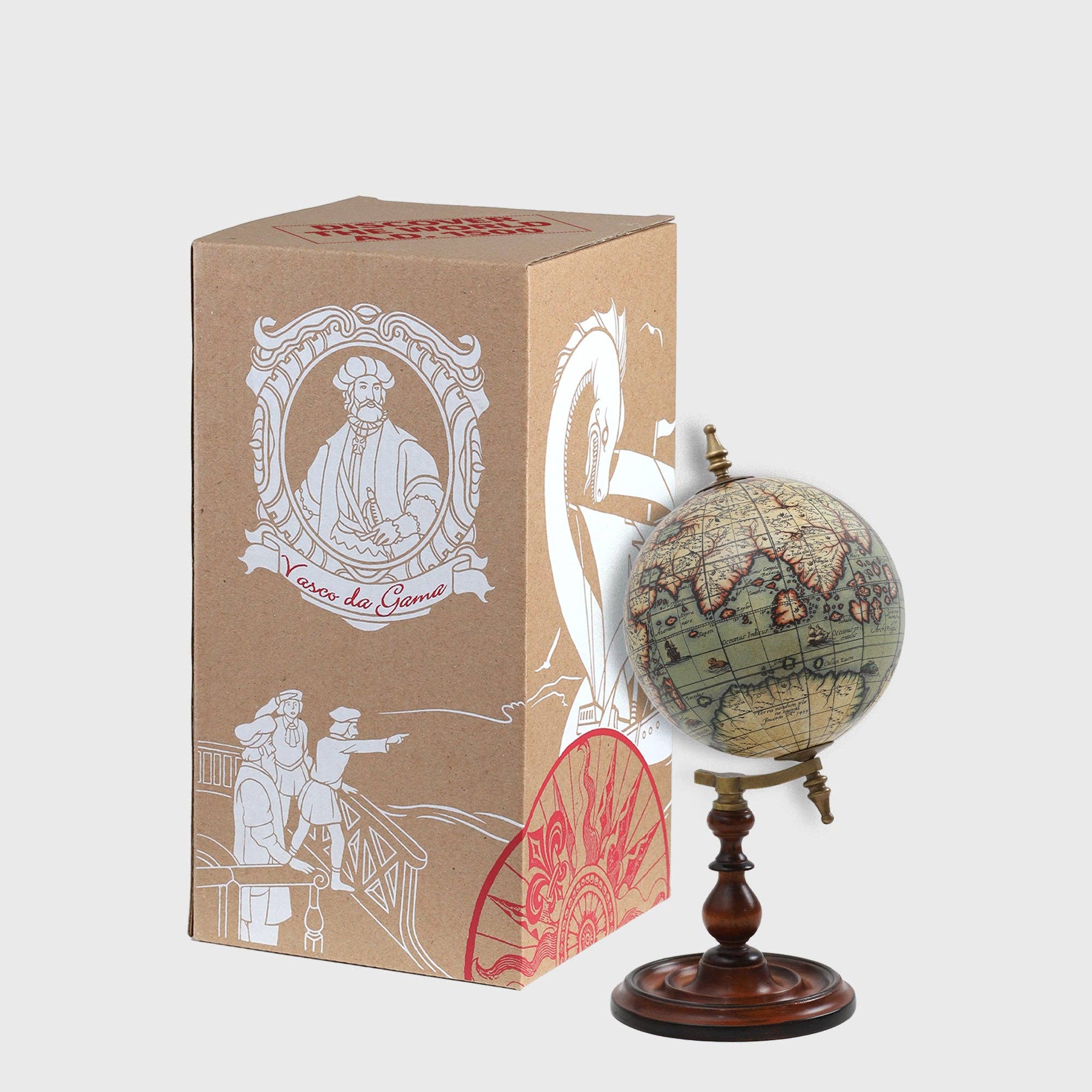 Globus Terrarum 1666 | 9" Vintage Style Historical World Globe Decor - Image 3