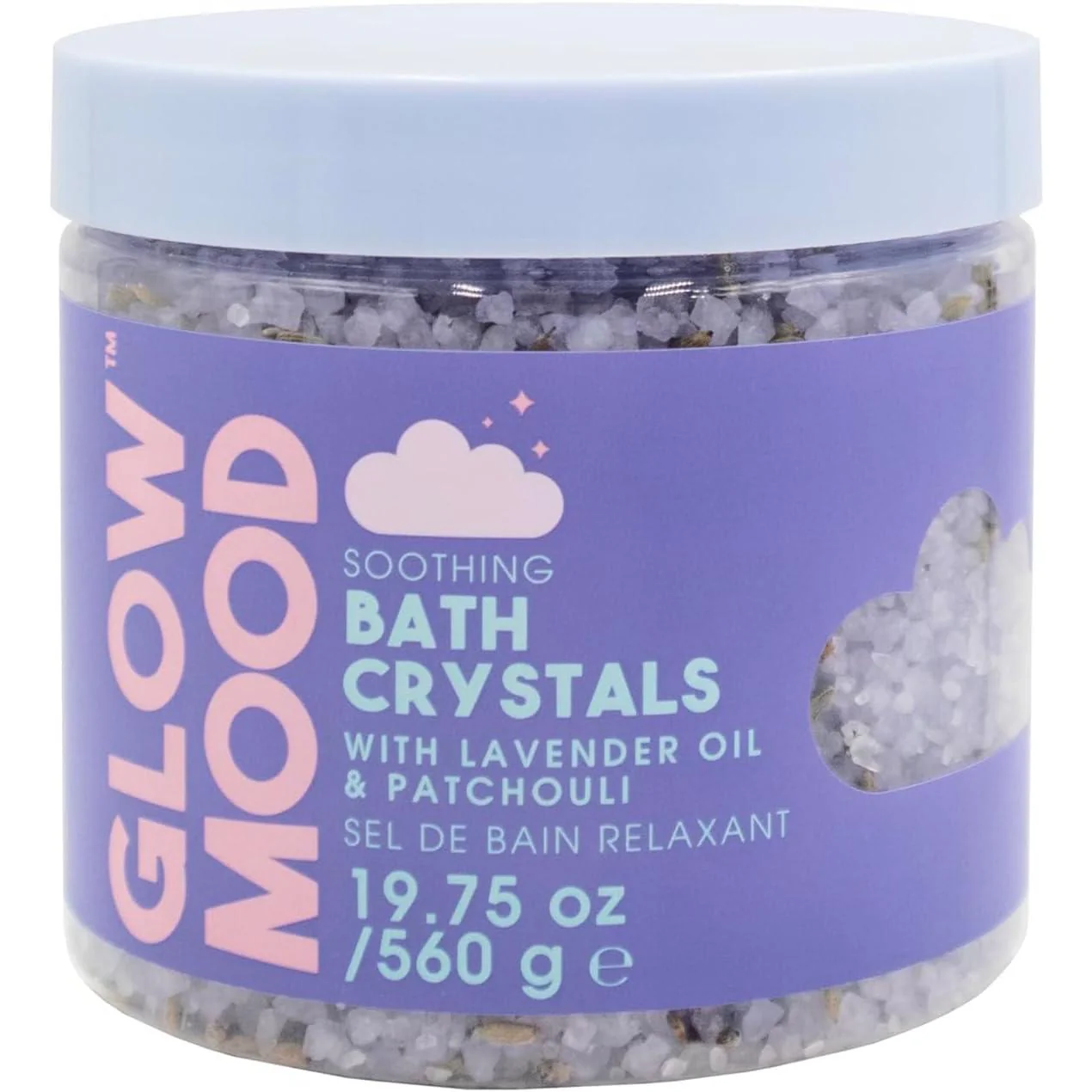 Glow Mood Night Soothing Bath Crystals | Lavender and Patchouli Giftable Bath Salts - Image 4