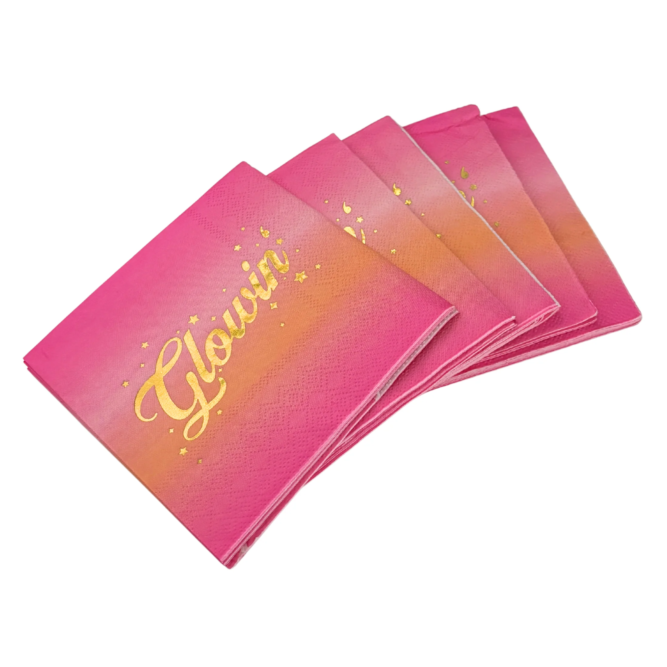 Glowin' Foil Beverage Napkins | Cocktail Paper Party Napkin | 5" Square - Image 4