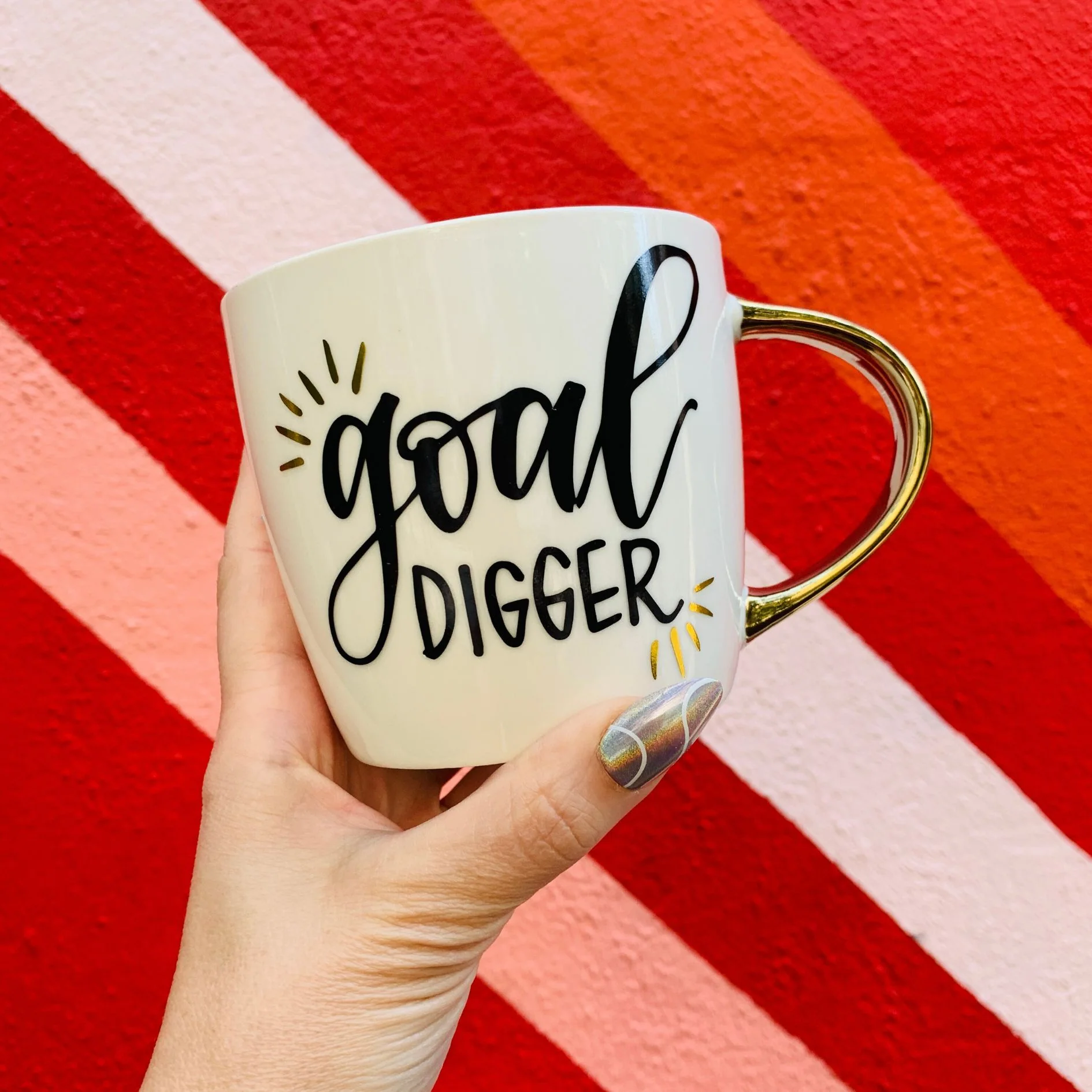 Goal Digger Mug | Gold Handle Coffee Mug | 14 oz. - Image 5