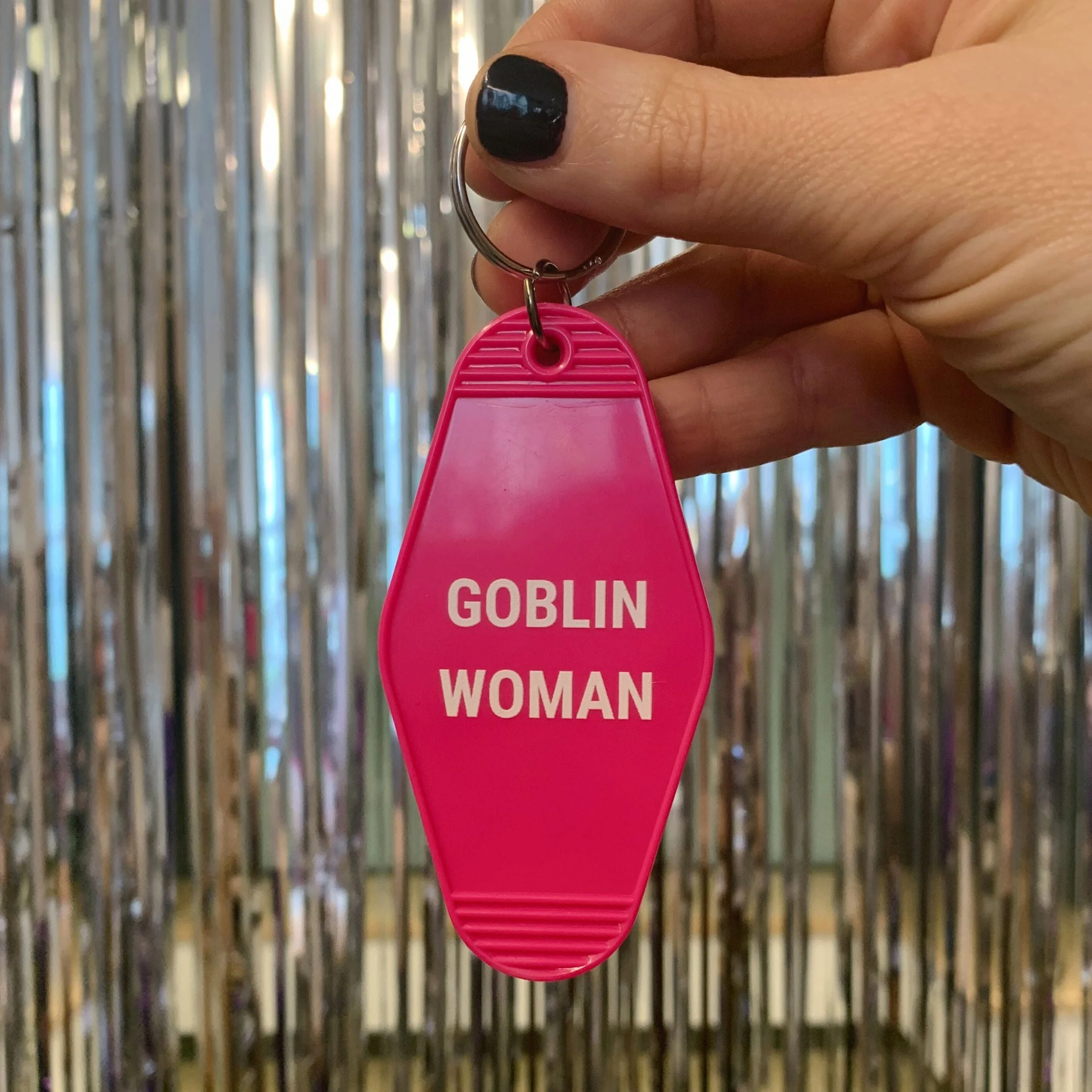 Goblin Woman Motel Style Keychain in Fuchsia Pink - Image 5