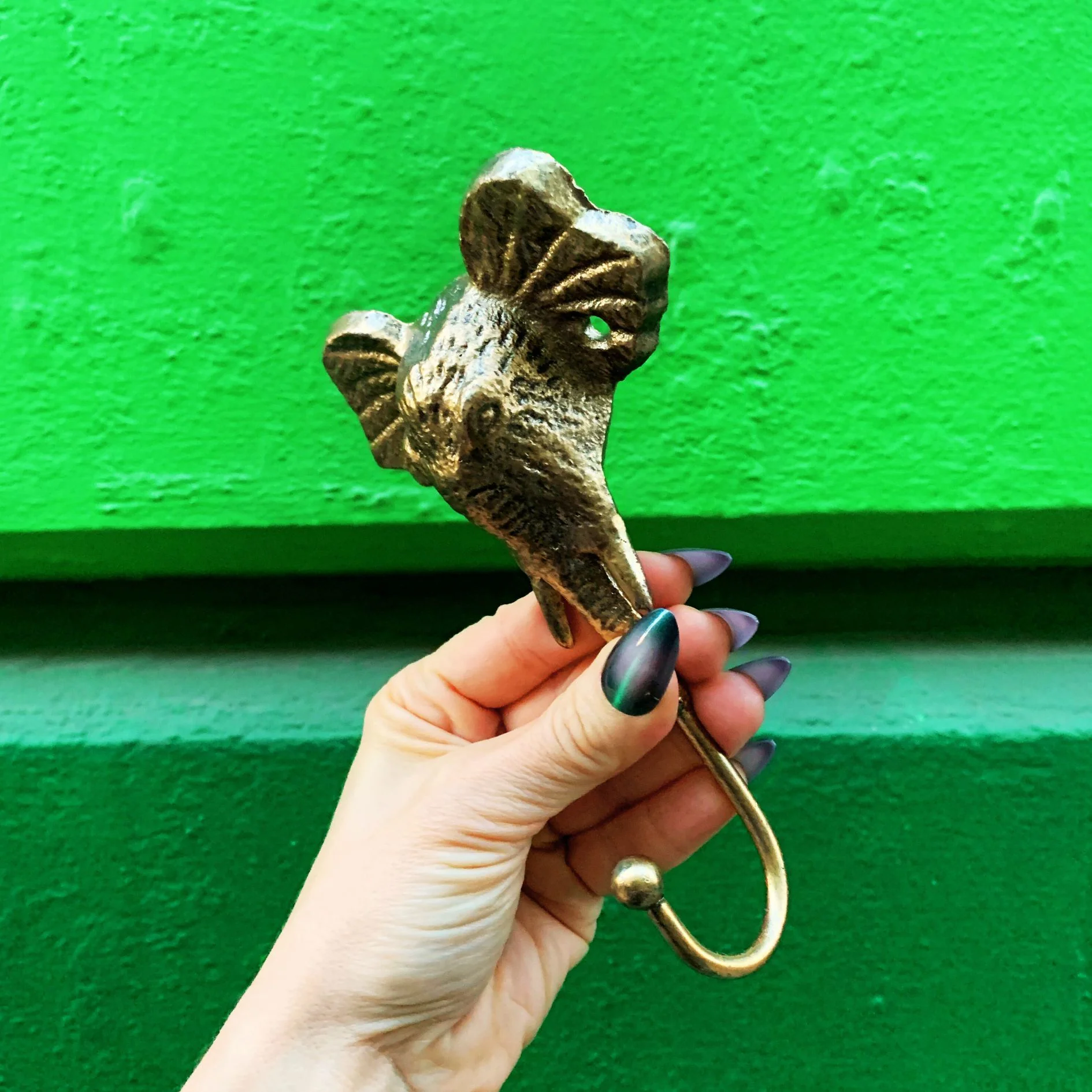 Gold Metal Elephant Hook | Wall Mounted Decorative Hook | 6" x 4" - Image 3