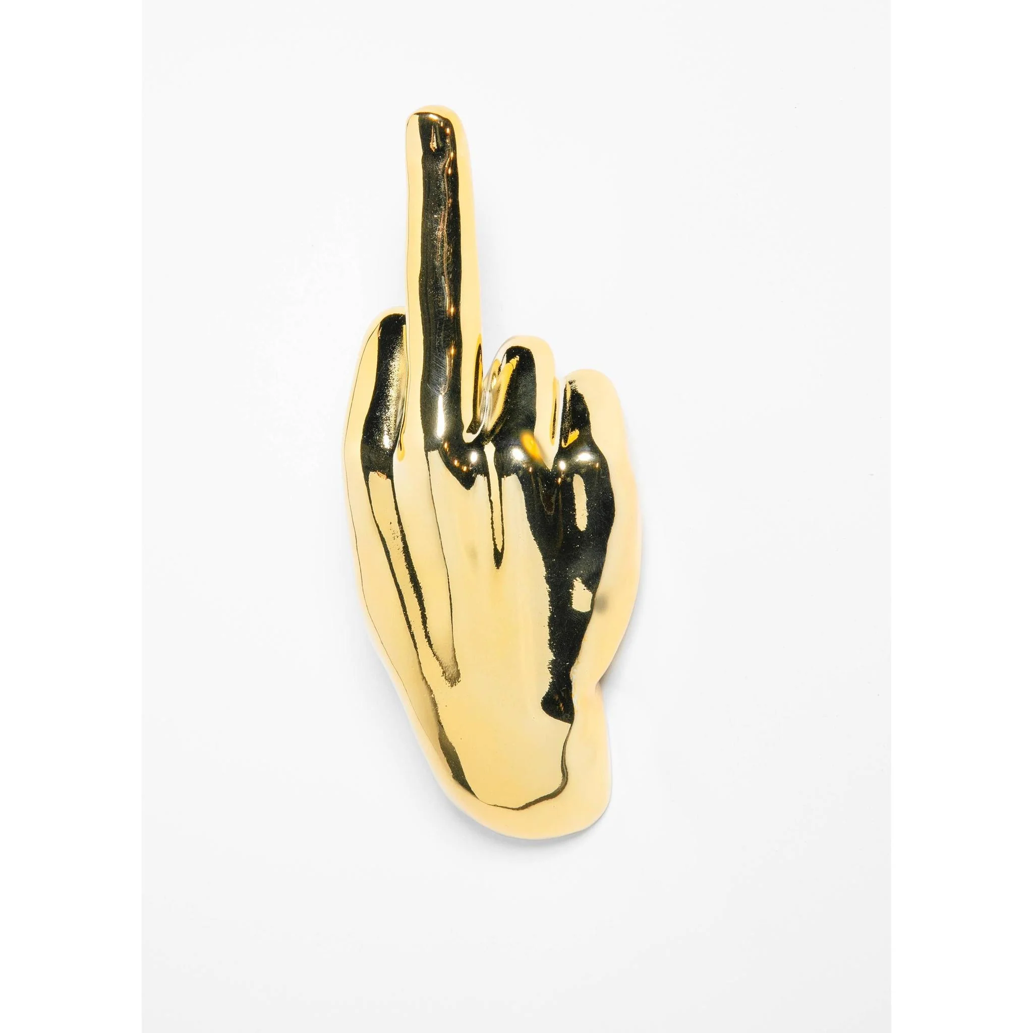 Gold Middle Finger Hand Wall Mount Sculpture – 8.5" Tall - Image 2