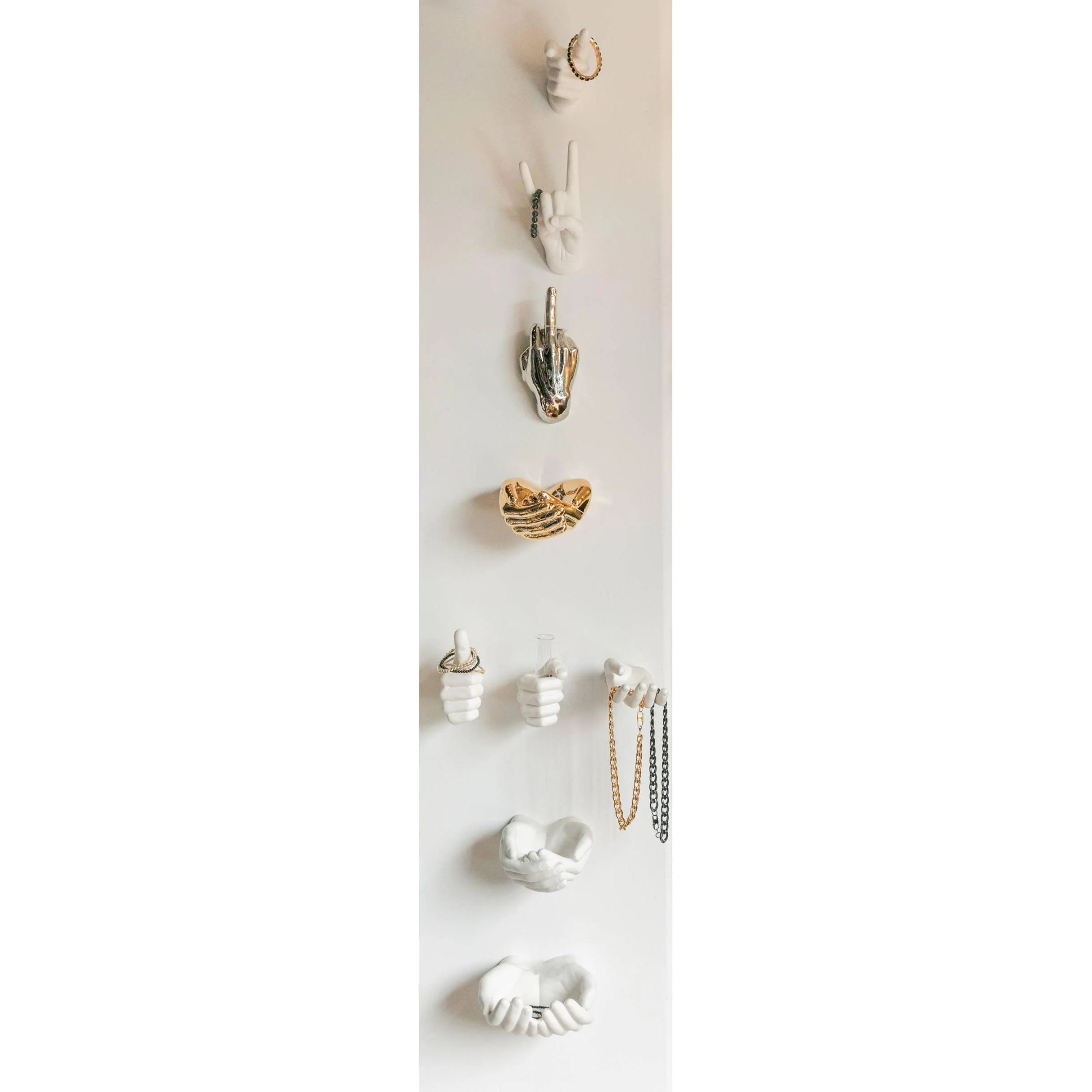 Gold Middle Finger Hand Wall Mount Sculpture – 8.5" Tall - Image 3