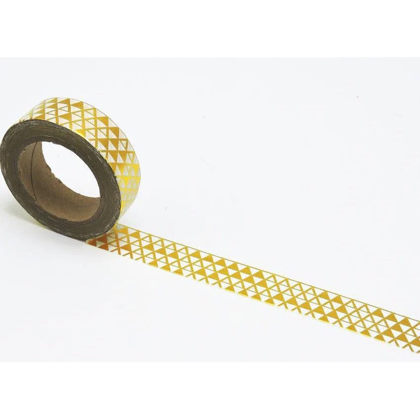 Gold Triangle Washi Tape in metallic trendy print | Gift Wrapping and Craft Tape - Image 3