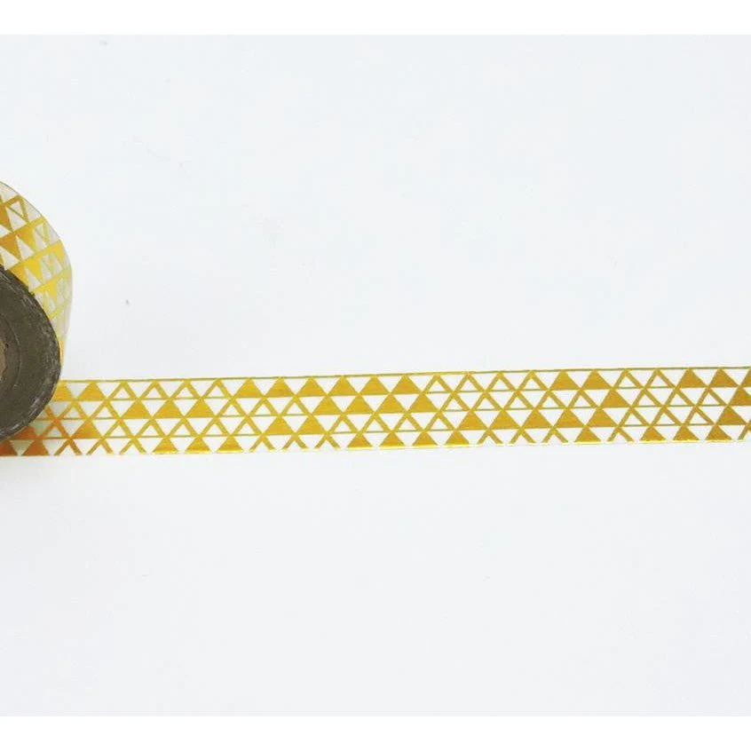 Gold Triangle Washi Tape in metallic trendy print | Gift Wrapping and Craft Tape - Image 4