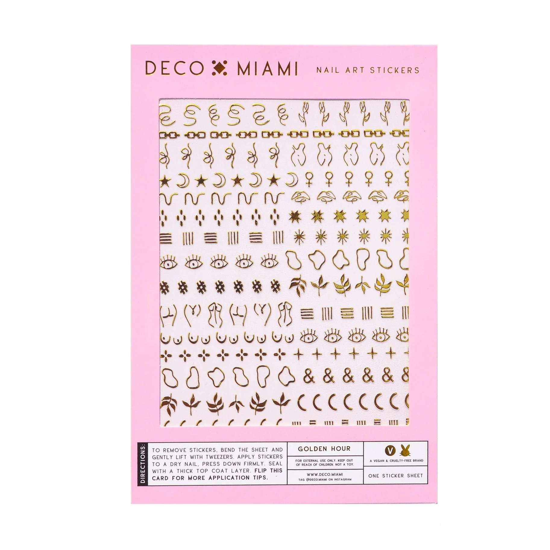 Golden Hour Nail Art Sticker Set | Vegan & Cruelty-Free | Use on Polish, Gel, or Natural Nails - Image 3